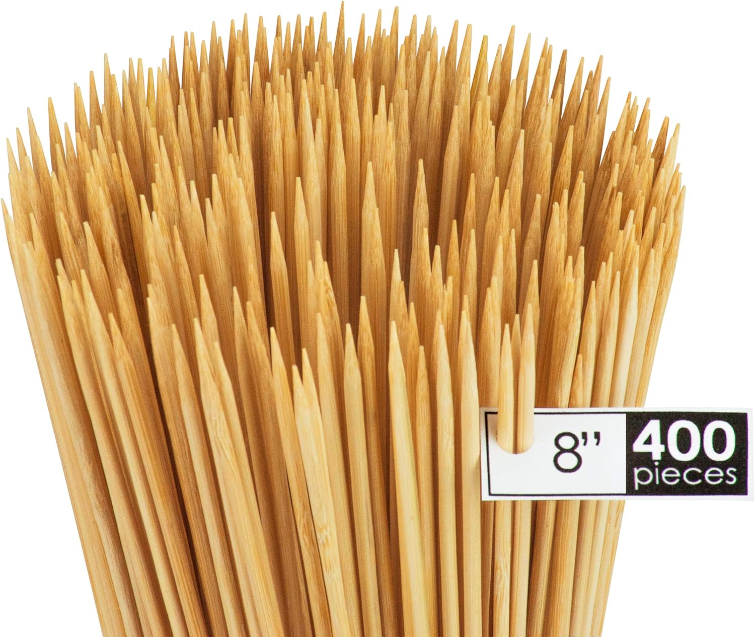 DecorRack Brochetas de bambú natural de 6″8″10″12″, brochetas de madera para barbacoa, parrilla, aperitivos, frutas, smores, cóctel, brunch, palitos