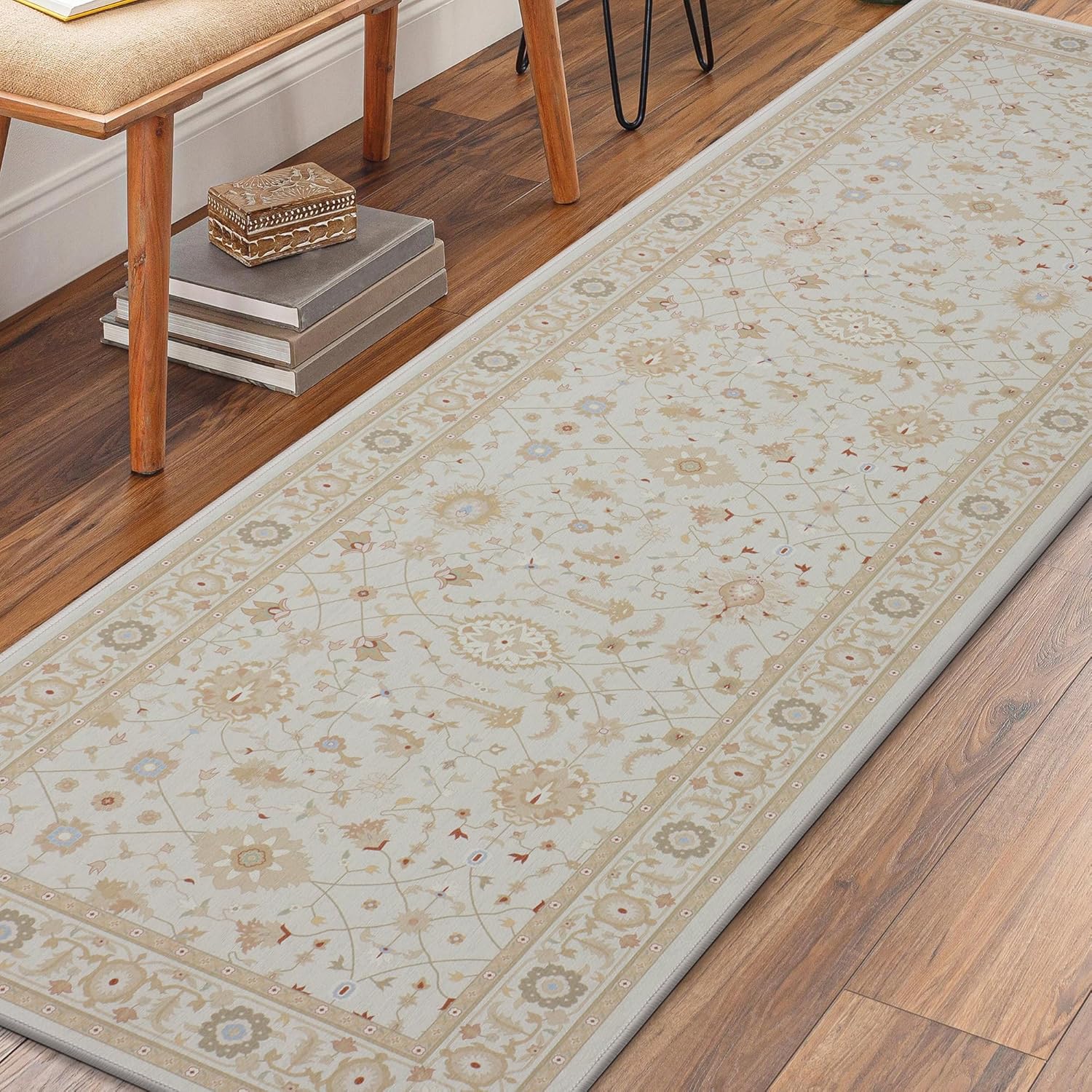 MaxRugrs Alfombra de cocina para pasillos de 2 x 6 pies, sin arrugas, lavable a máquina, resistente a las manchas, antideslizante, tapete con parte