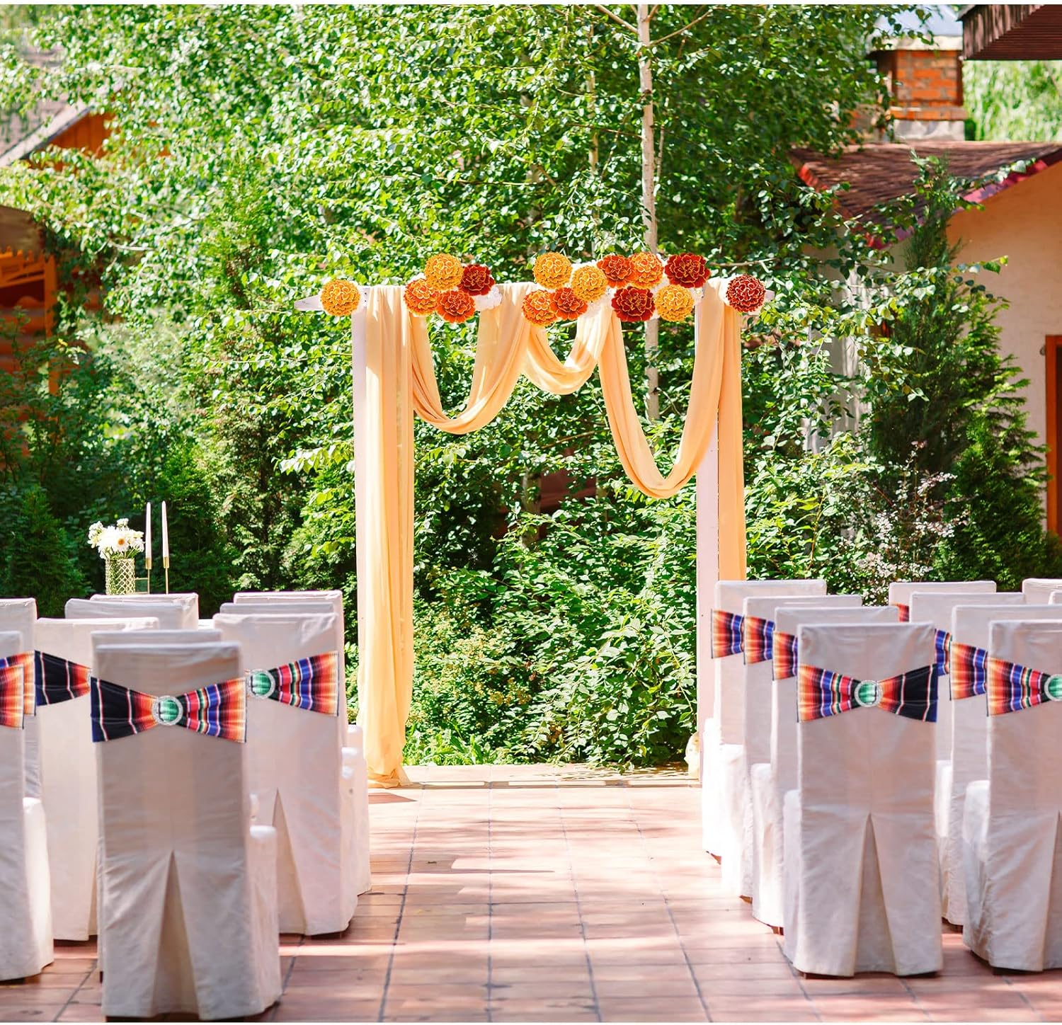 100 bandas elásticas para sillas de comedor con temática mexicana, bandas de elastano con hebilla para bodas, eventos, fiestas, ceremonias,