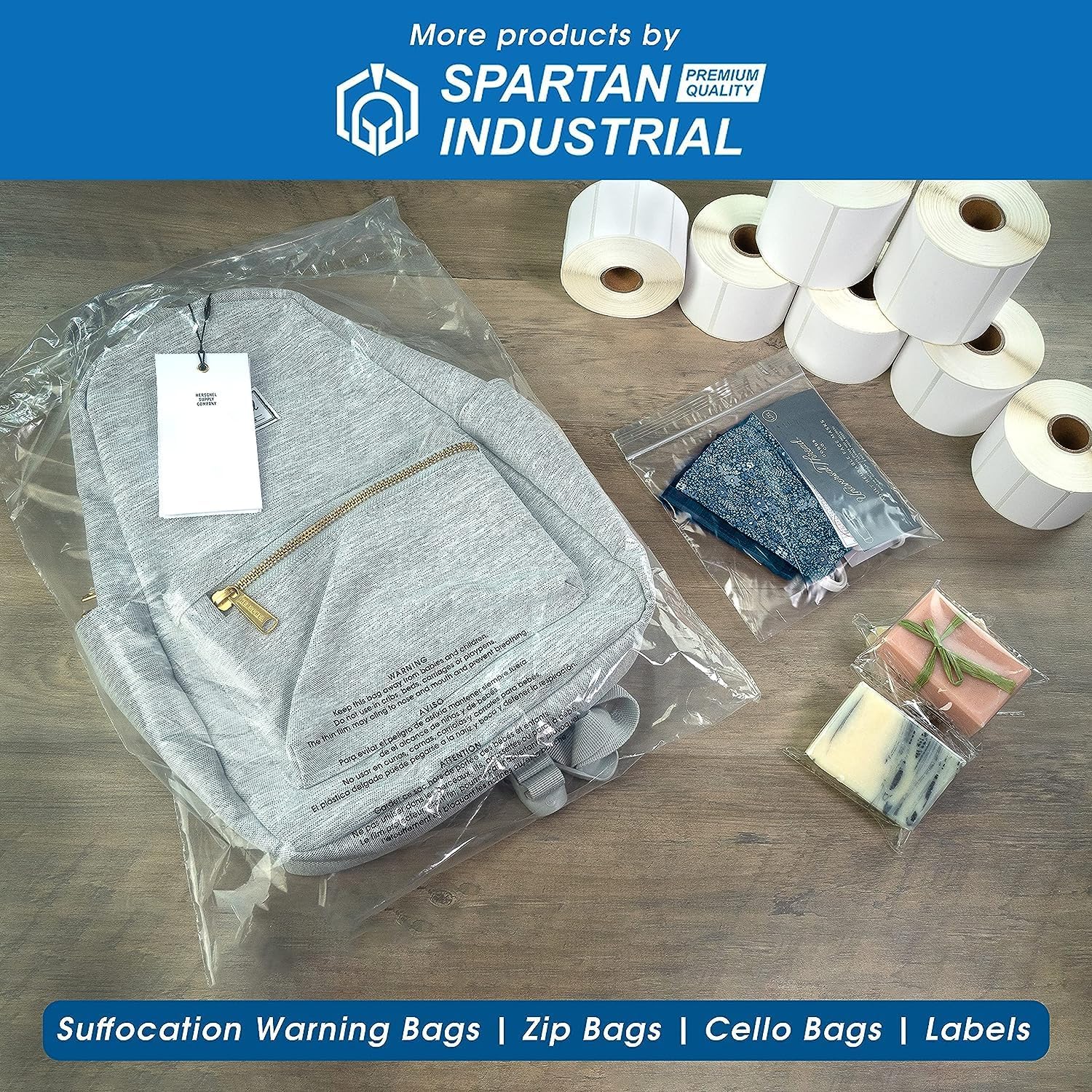 Spartan Industrial – Bolsas de polietileno de plástico transparente con cierre de 7 x 7 pulgadas (1000 unidades) de 2 mil con cierre resellable y