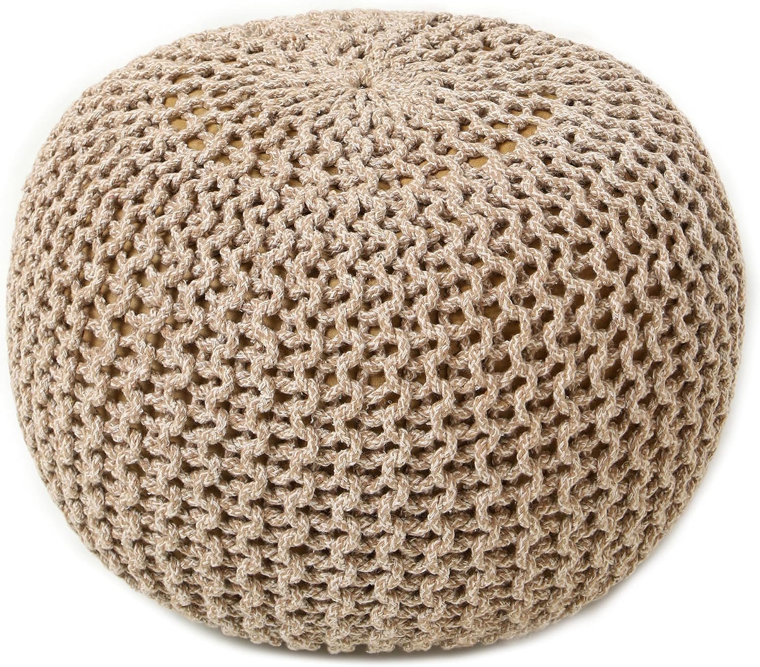 REDEARTH Puf otomano redondo, tejido a mano, estilo bohemio, decoración del hogar, puf circular para sala de estar, guardería, dormitorio, sala de