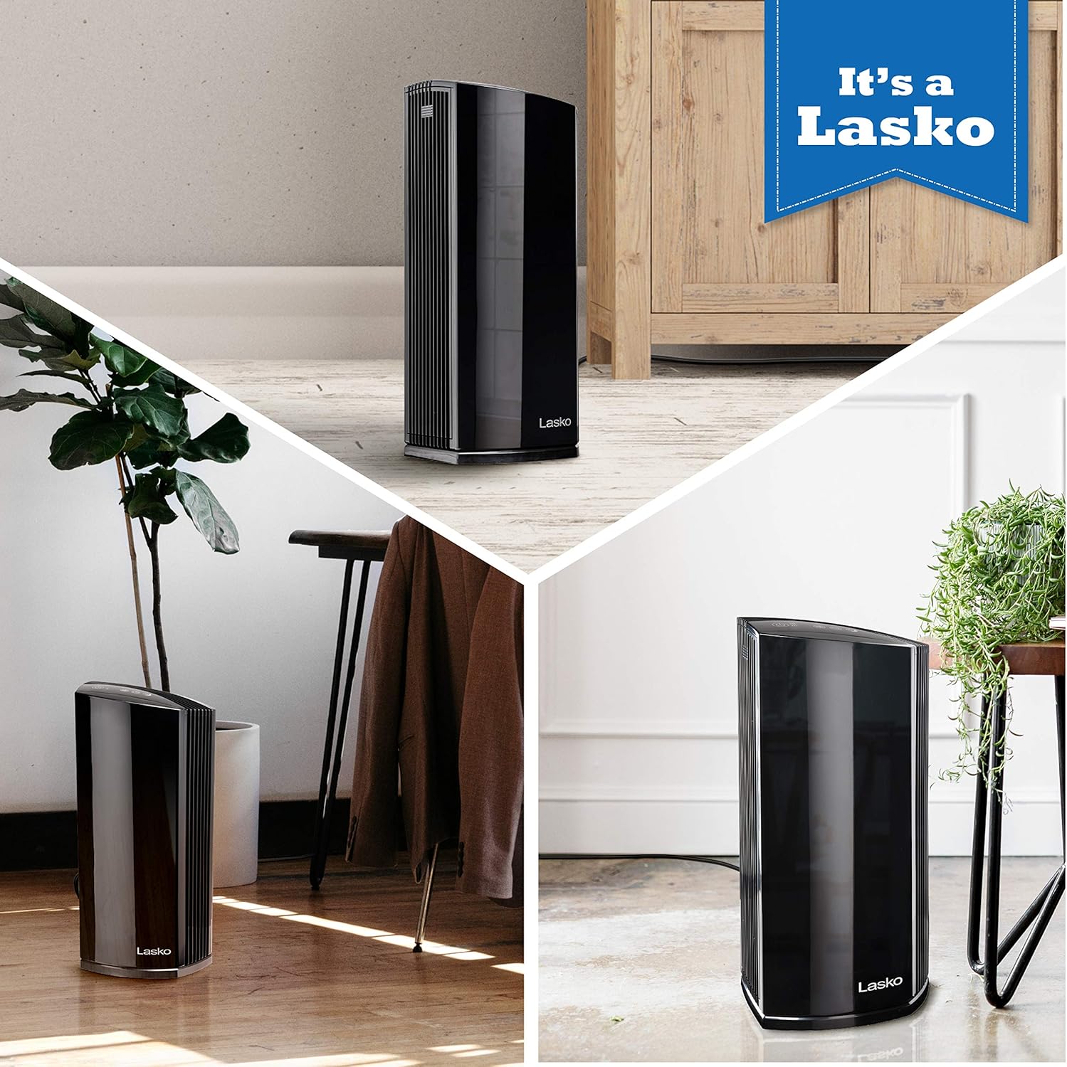 Lasko LP450 – Purificador de aire de torre HEPA prémium para el hogar con DreamMode y temporizador la filtración HEPA verdadera elimina el 99.97%