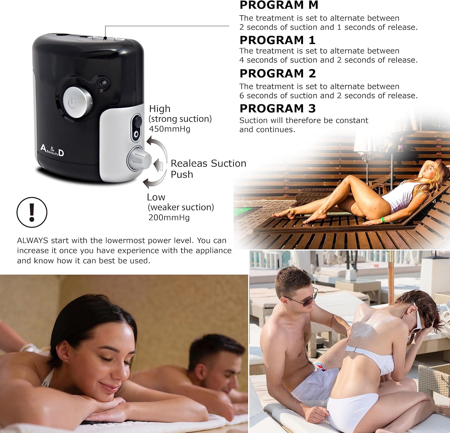 A & D Beauty Juego de terapia de ventosas, masajeador facial al vacío Dermo, experimenta el masaje eléctrico de ventosas, tratamiento de celulitis,