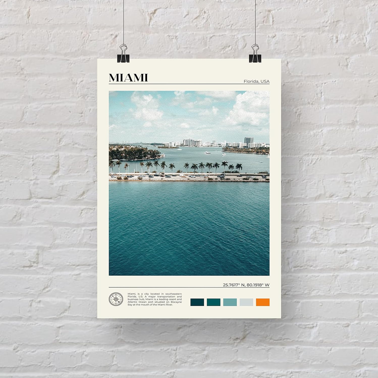 Miami Print, Miami Wall Art, Miami Poster, Miami Photo, Miami Poster Print, Miami Wall Decor, Florida Poster Print, USA, 2