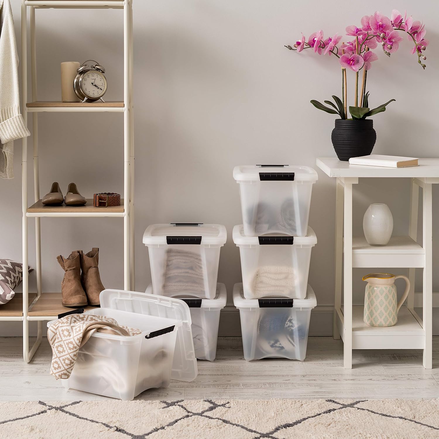IRIS USA – Contenedor organizador de plástico transparente TB, 19 cuartos de galón, 6 unidades y 19 cuartos de galón. Contenedor organizador de