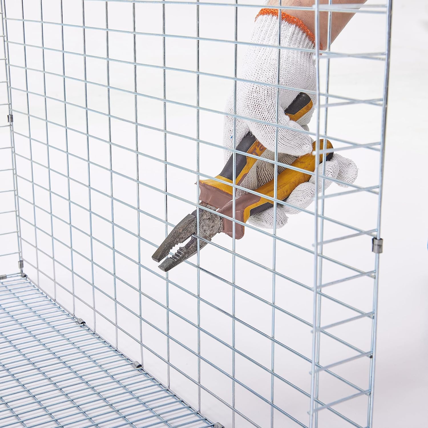 Comedero de metal para animales pequeños con tapa, comedero resistente para conejos, dispensador de comida para conejos de gran capacidad, ideal