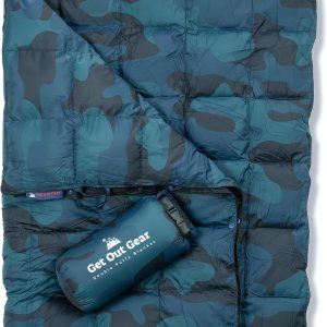 Get Out Gear Manta de campamento de plumón hinchada, plegable, ligera y cálida ideal para exteriores, viajes, estadio, festivales, playa, hamaca Get Out Gear Manta de campamento de plumón hinchada, plegable, ligera y cálida ideal para exteriores, viajes, estadio, festivales, playa, hamaca