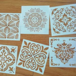 Juego de 6 plantillas reutilizables de mandala (6 x 6 pulgadas), plantillas de pintura cortadas con láser para decoración de bricolaje, pintura Juego de 6 plantillas reutilizables de mandala (6 x 6 pulgadas), plantillas de pintura cortadas con láser para decoración de bricolaje, pintura