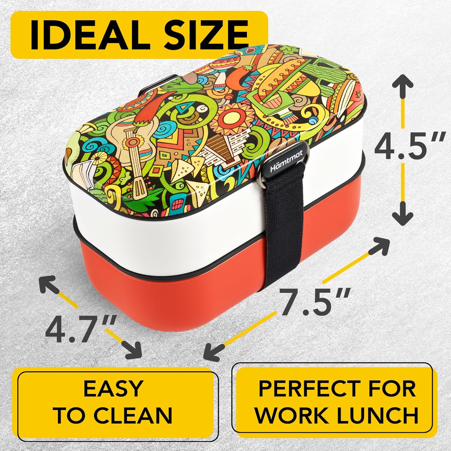HÄMTMAT Lonchera Bento para adultos, contenedores japoneses para adultos, juego de lonchera para preparación de comidas, lindo recipiente apilable,