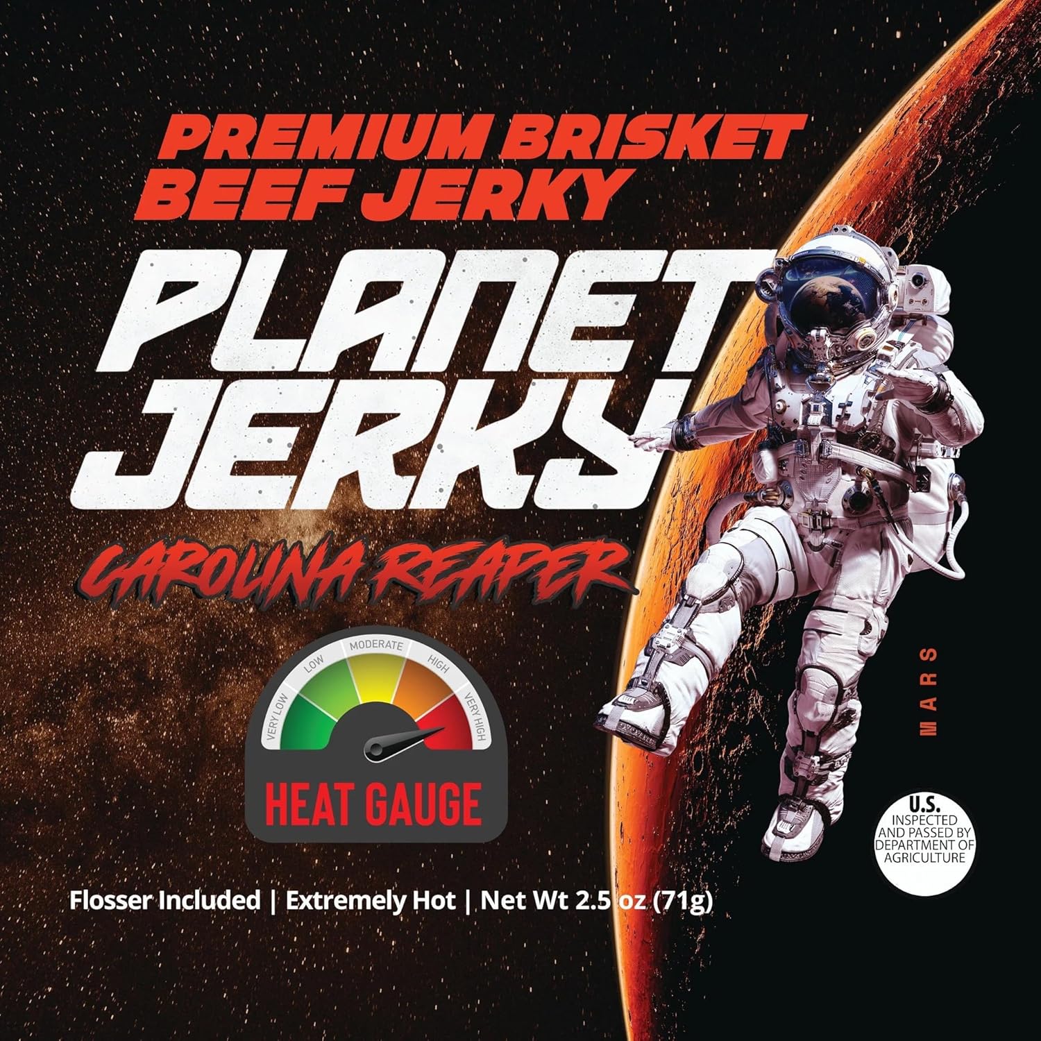 Planet Jerky – Cecina de carne seca de primera calidad con pechuga pequeña, sin gluten, sin MSG añadido, 2.5 onzas, tiras sólidas hechas a mano,