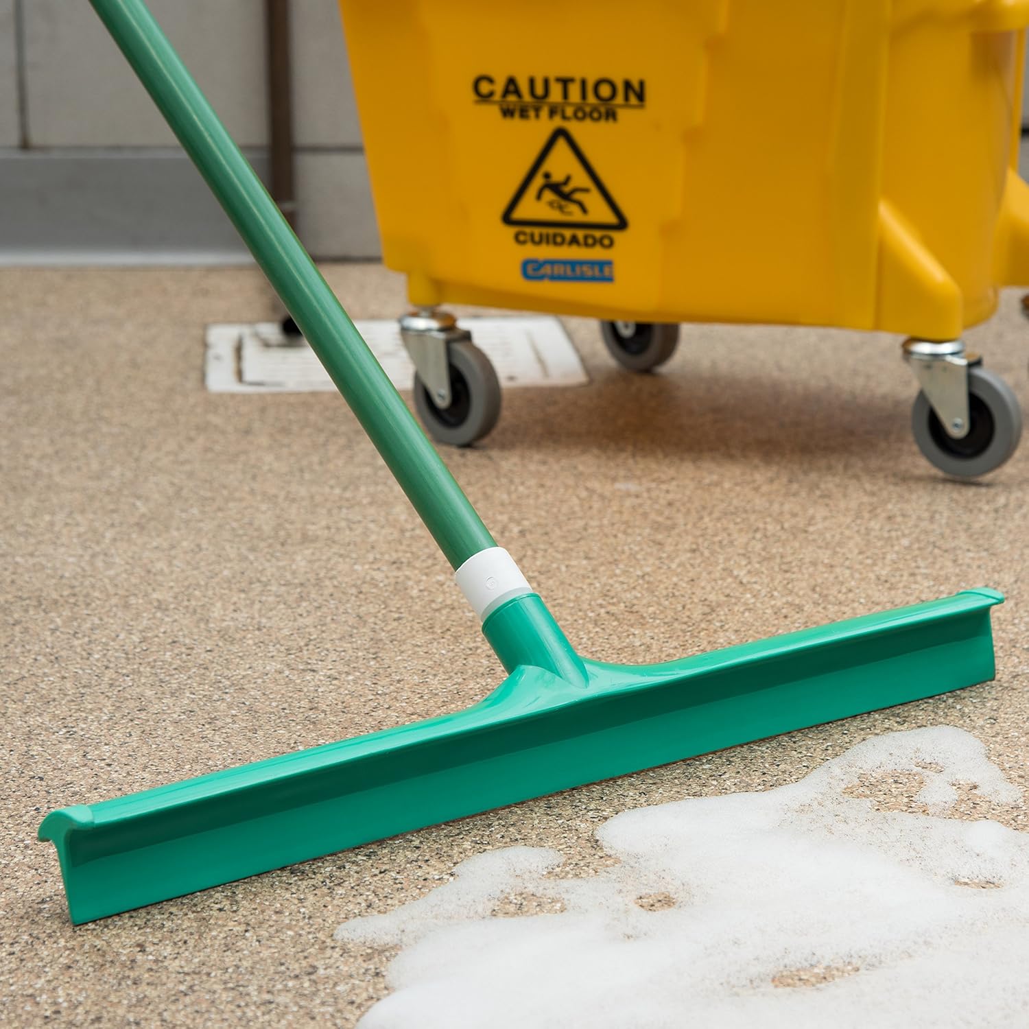 Carlisle Squeegee cabeza de caucho, espuma sólida de una sola unidad para piso, 24″, Verde, 6