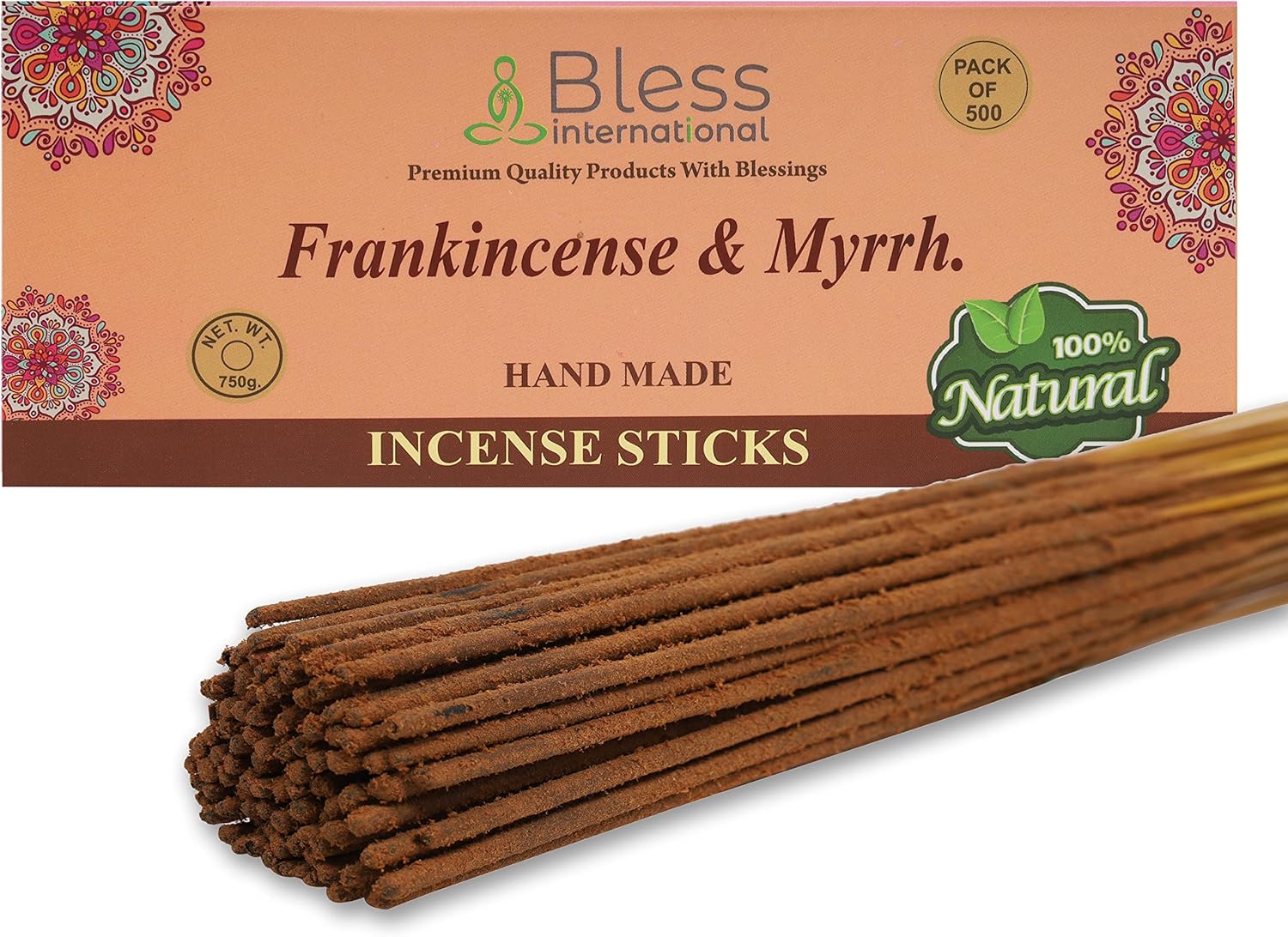 Bless International varillas de incienso 100% natural hechas a mano, sumergidas a mano, el mejor aroma