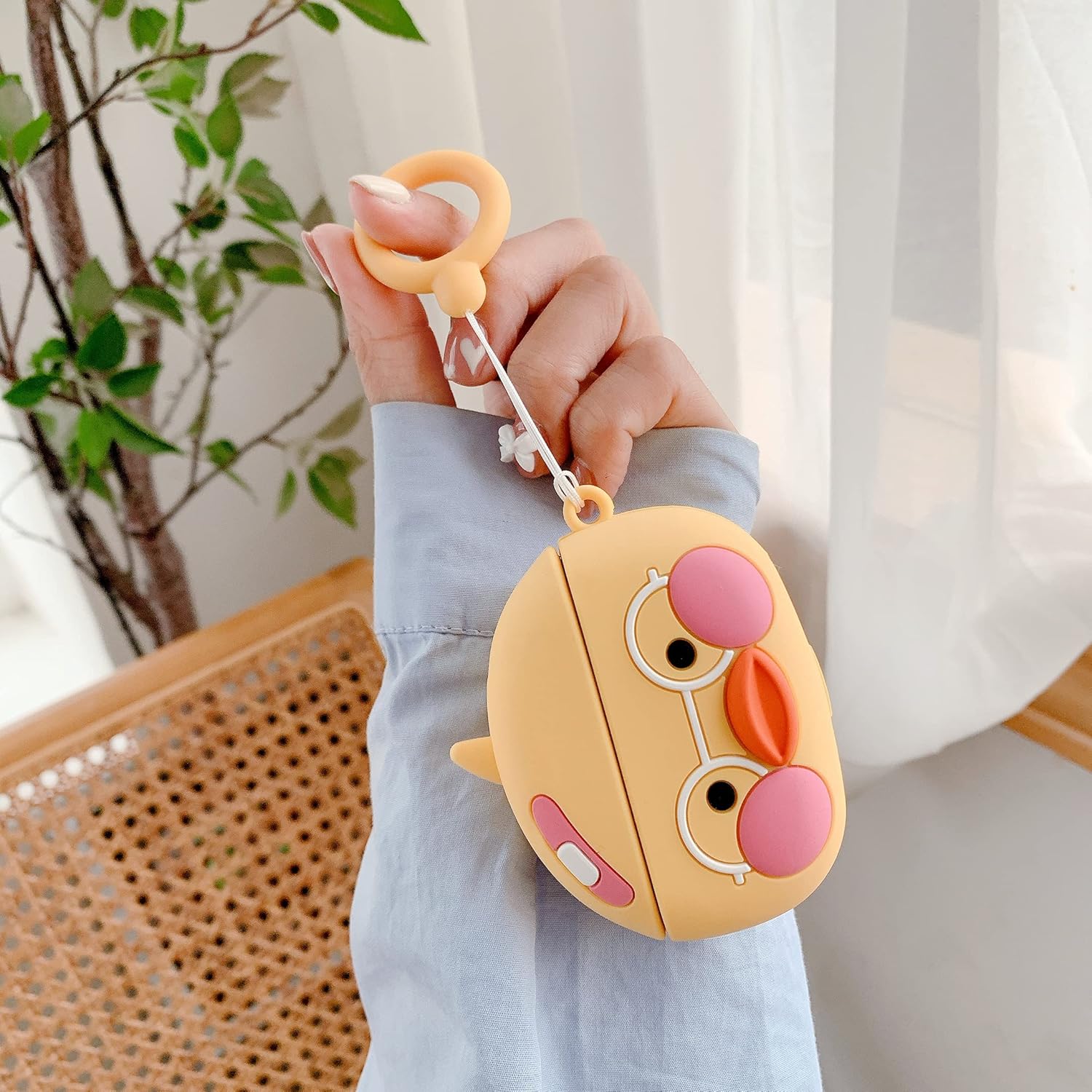Compatible con Beats Studio Buds 2021 Duck Case Cover Accessories Silicone Skin 3D Cool Cute Cartoons Case con llavero para mujeres, niñas, hombres