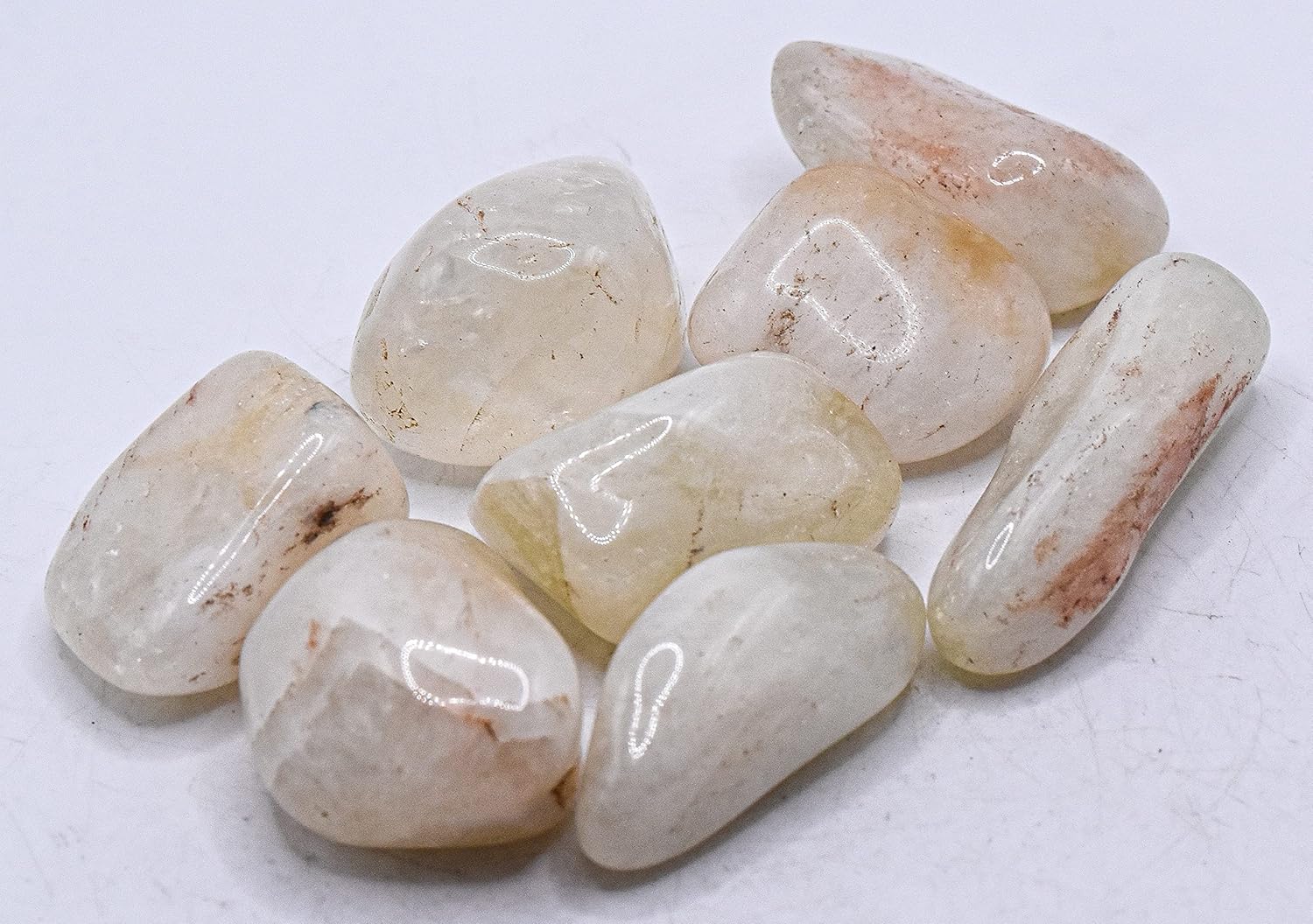 10 Uds. Piedras pulidas de cuarzo citrino blanco dorado, naranja, piedra pulida, natural, cabujón, piedras preciosas minerales – Brasil