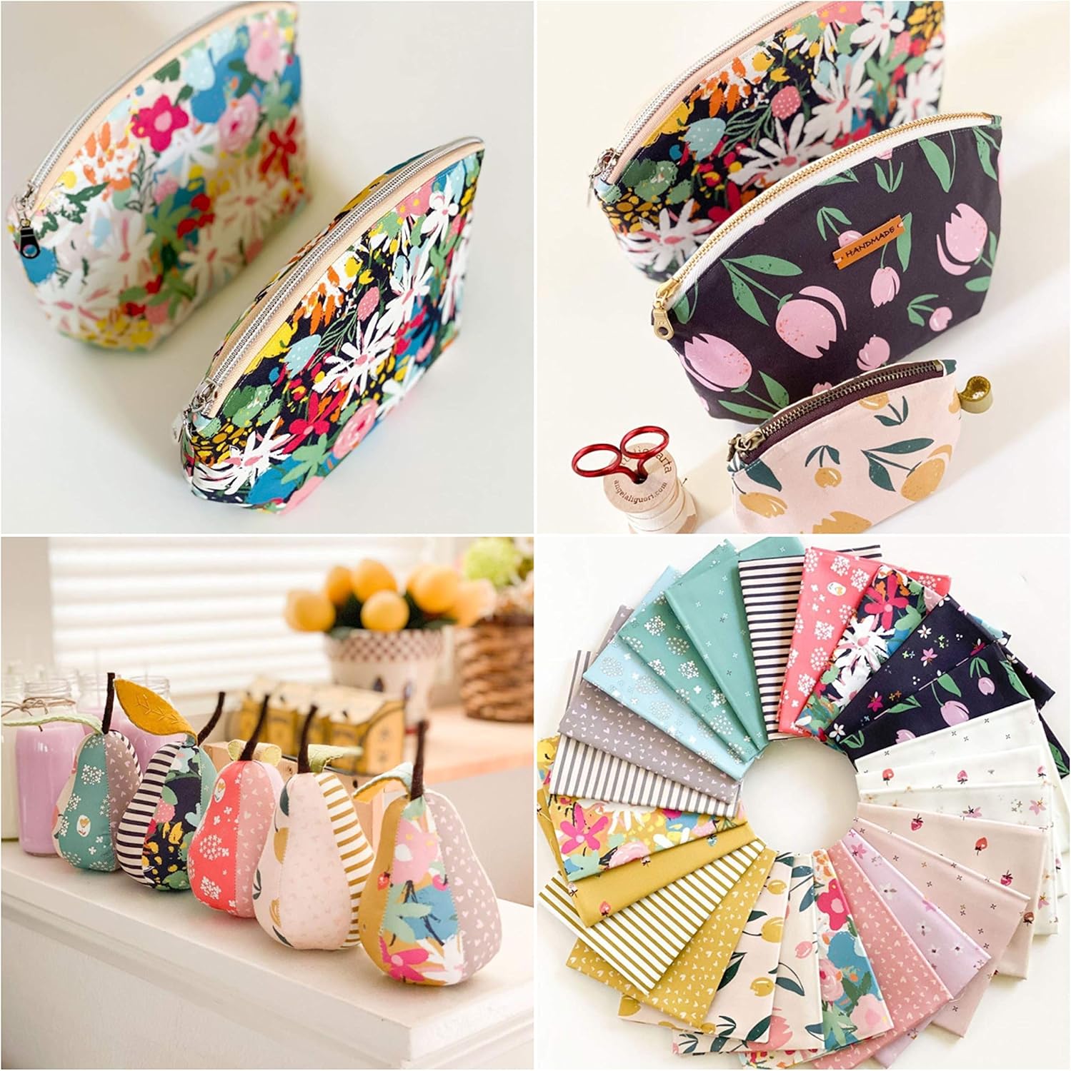 COTTONVILL Colección Bloom 20COUNT – Tela de acolchado con estampado de algodón (1 yarda, 03-Bloom Main-3)