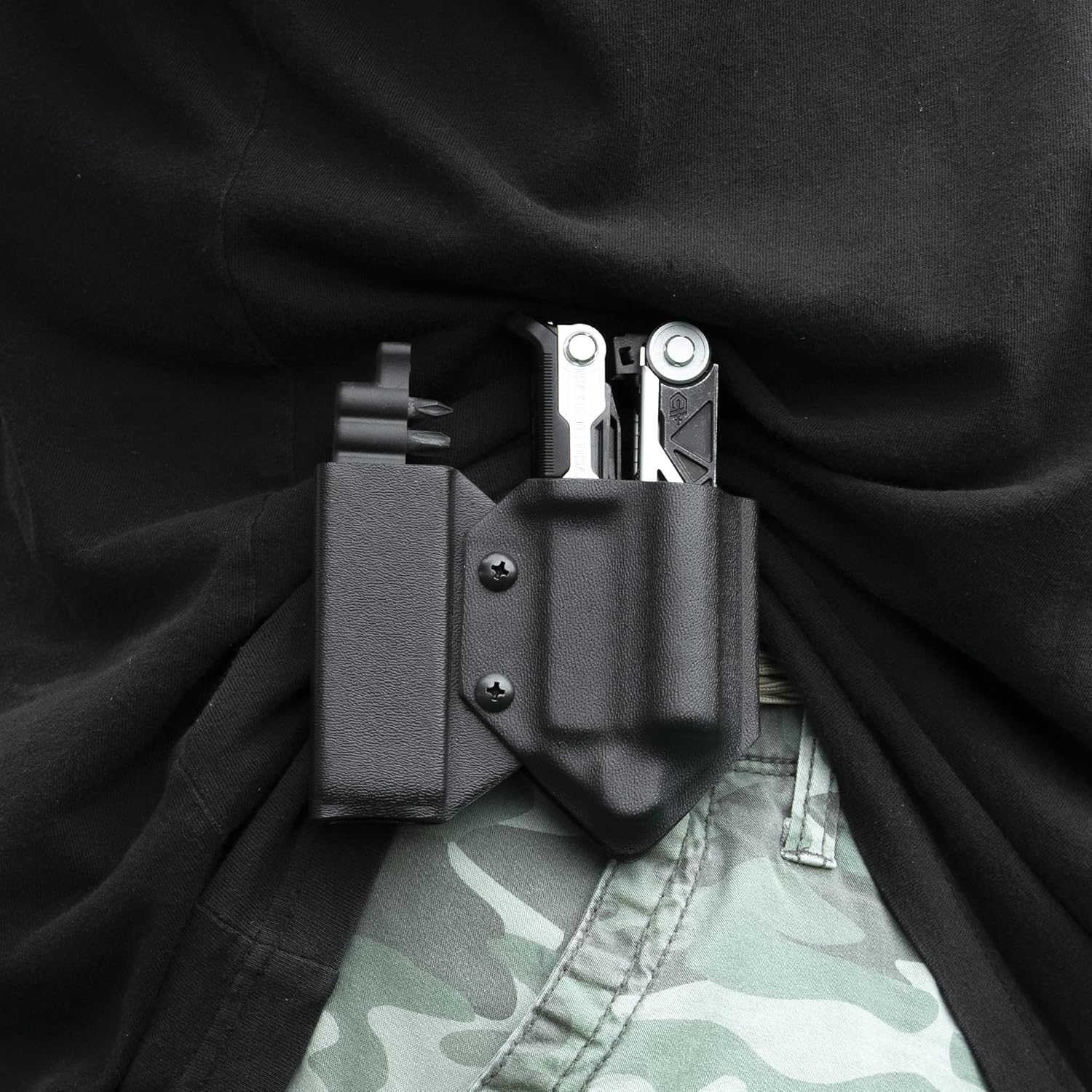 Clip & Carry Kydex Funda multiherramienta para Gerber Center-Drive con soporte de sidecar opcional  Fabricado en Estados Unidos (multiherramienta y