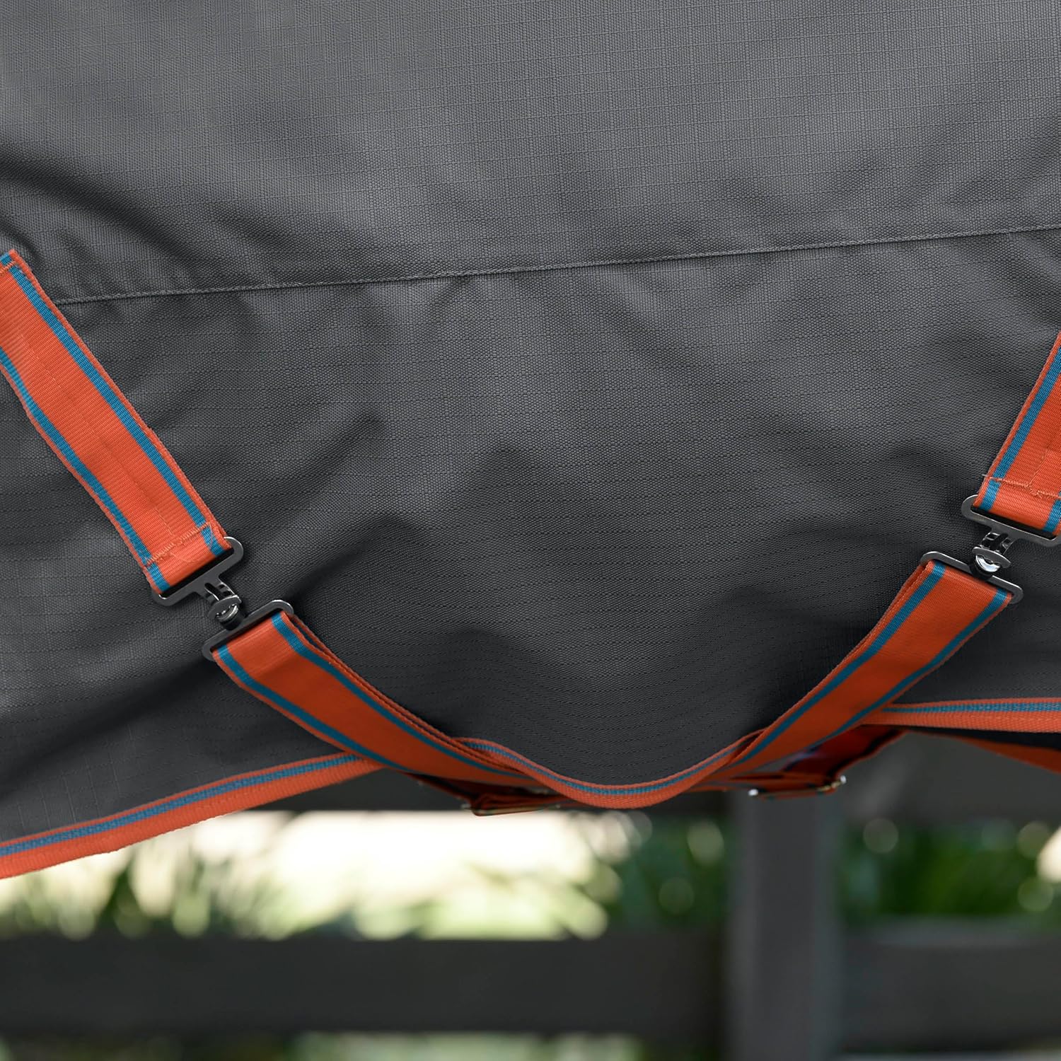 WeatherBeeta ComFiTec Essential Plus Detach-A-Neck – Manta mediana para caballo, grisnaranjaazul, 48 pulgadas