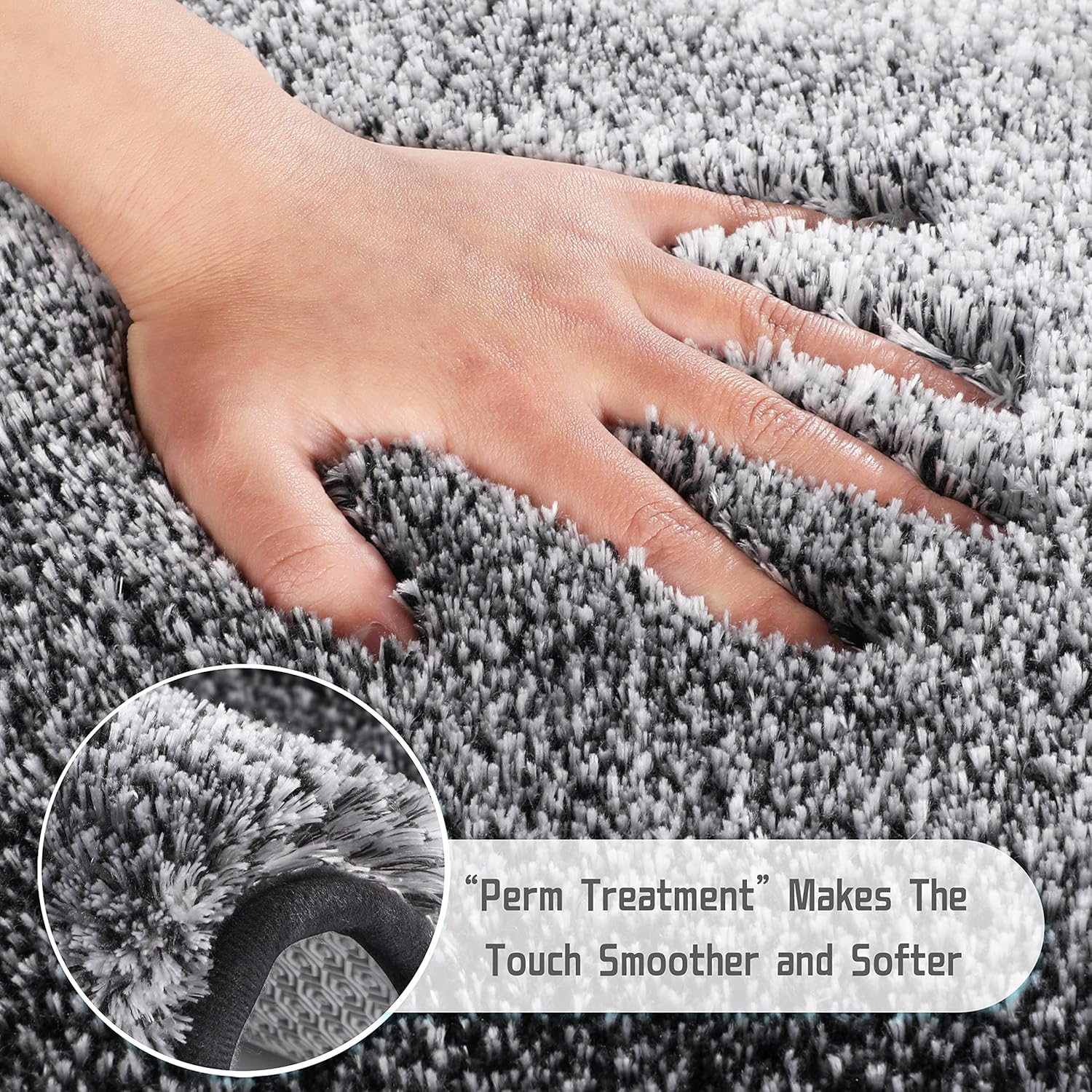 Yimobra Tapete de baño de microfibra absorbente de felpa suave y cómoda, extra grueso, antideslizante, lavable a máquina, tapete de baño para suelo