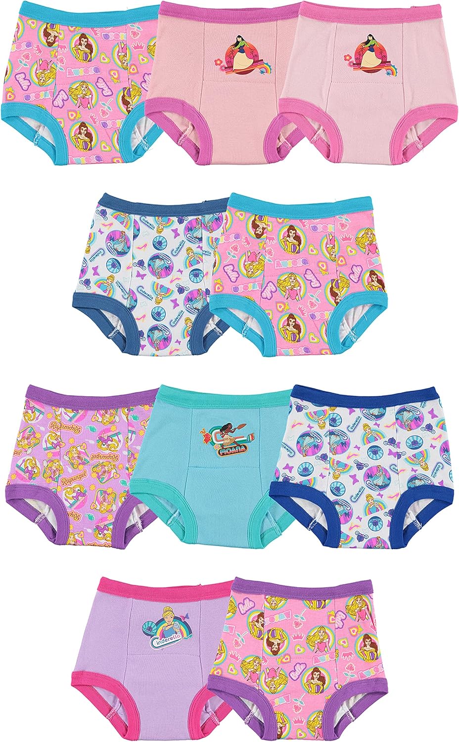 Disney Girls Princess Toddler Potty Training Pant and Starter Kit Includes Stickers & Tracking Chart Sizes 2t, 3t, 4t