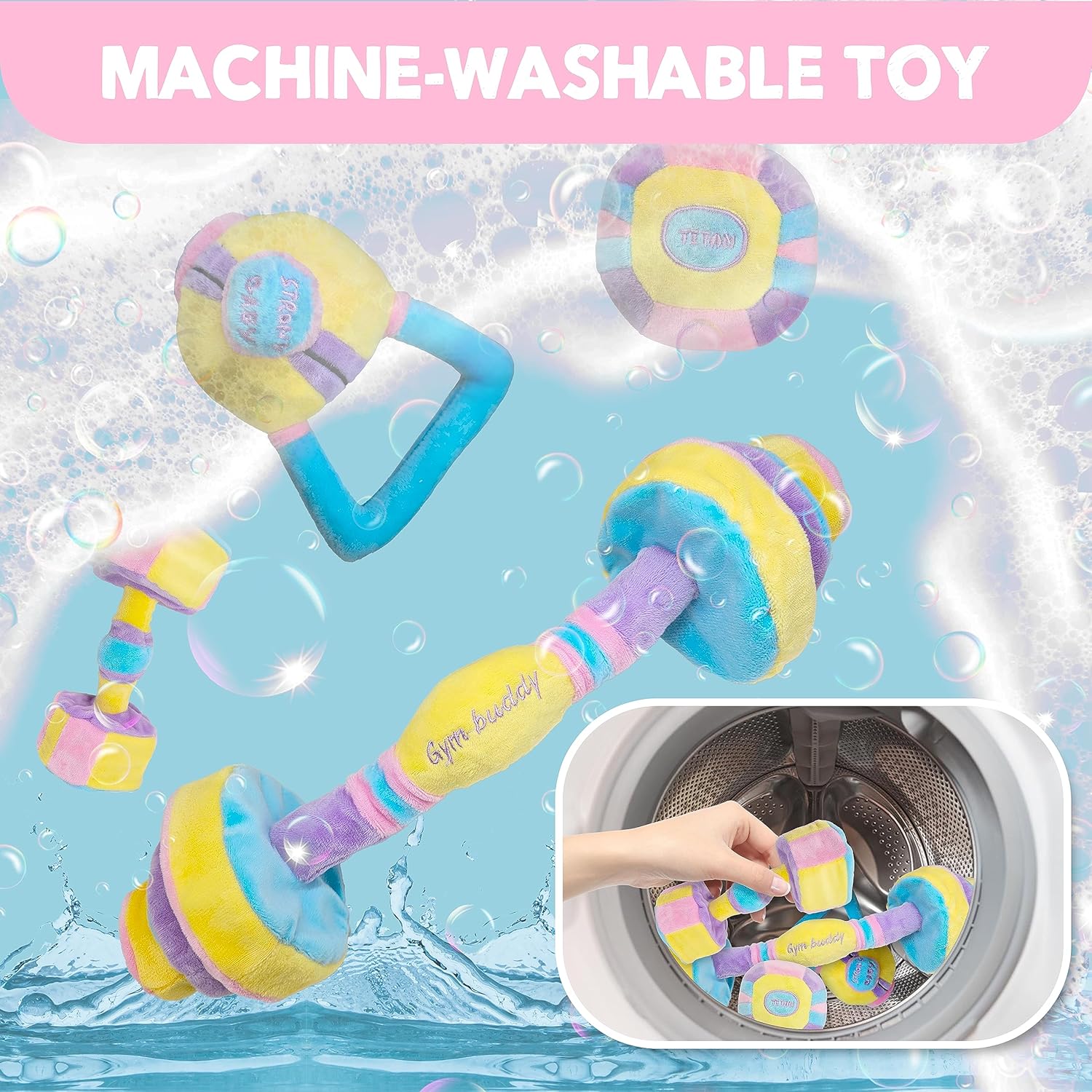 Skywin Juguetes con pesas para bebés, accesorios para fotos de bebé, juguetes de entrenamiento para bebés, juguete con mancuernas para bebé, juguete