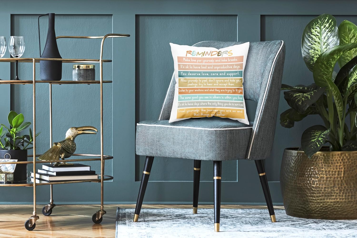 Recordatorios de salud mental, fundas de almohada inspiradoras, decoración de regalo inspirador, psicología positiva, afirmaciones y sentimientos,
