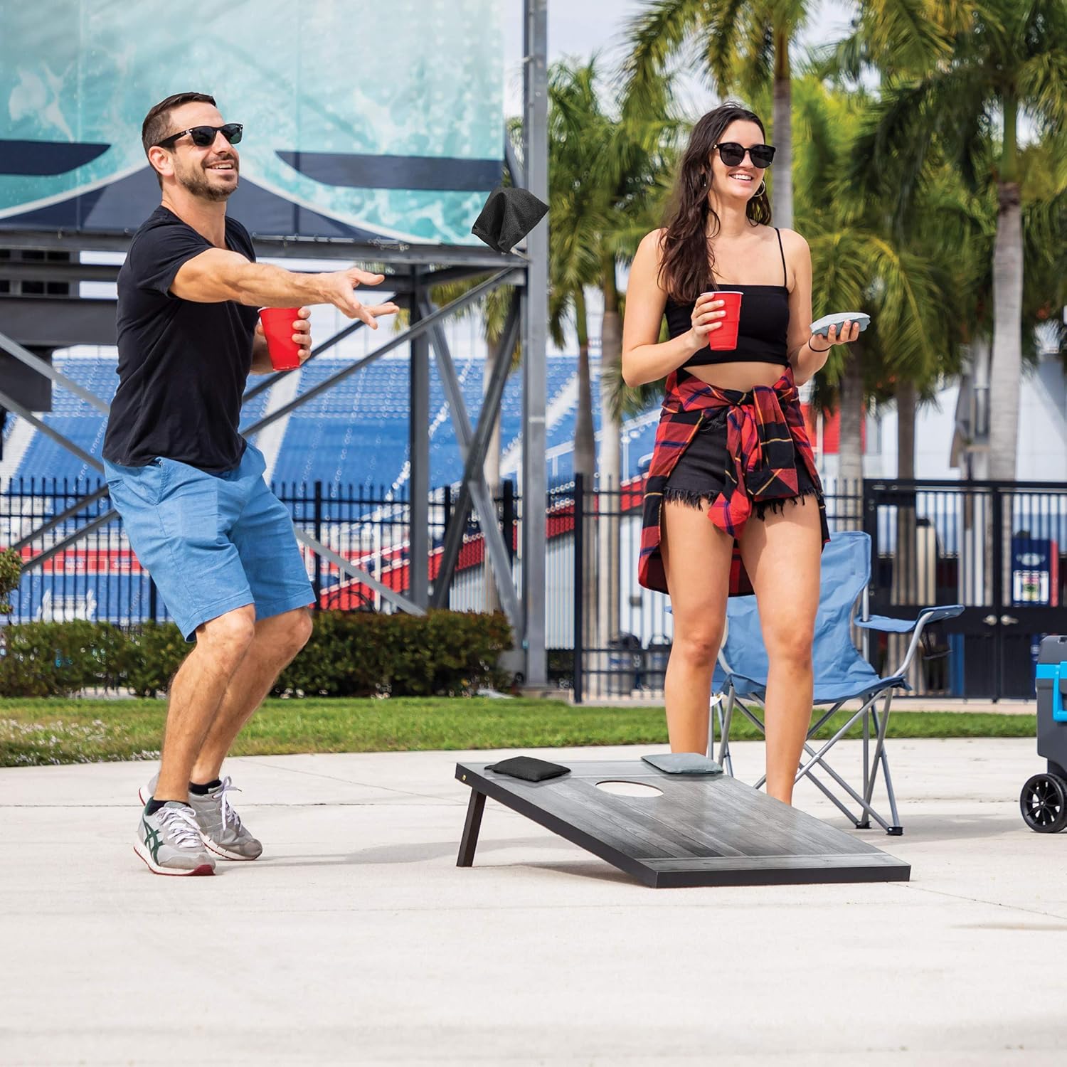 Wild Sports Juego de Cornhole de madera MDF NFL de 2’x3′