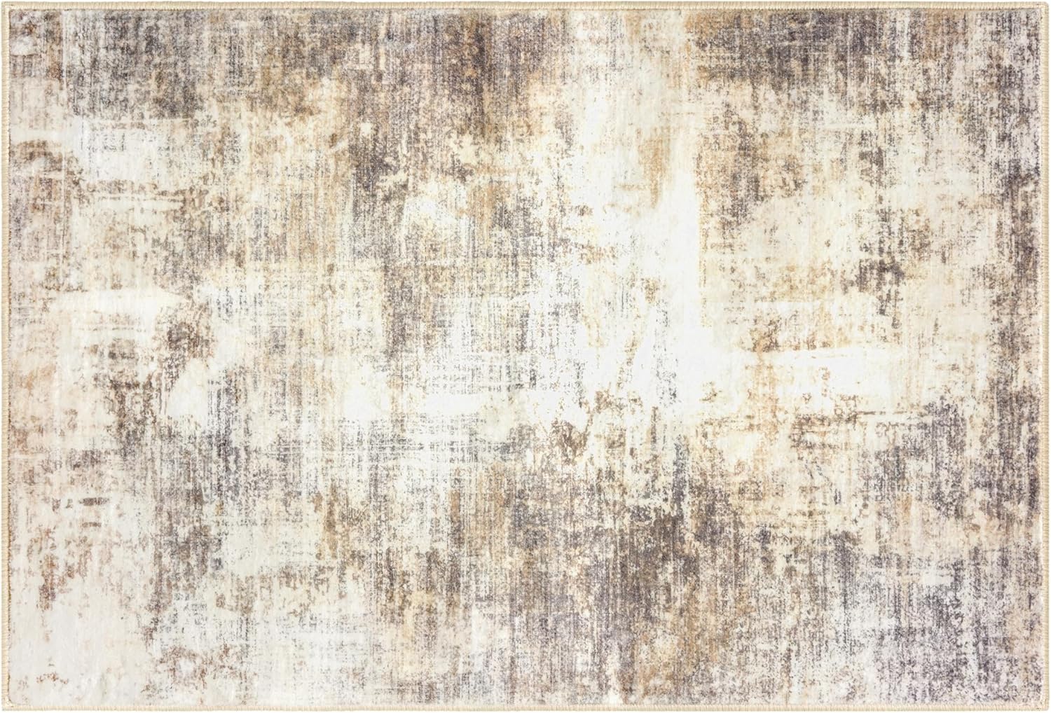 IOHOUZE Alfombra abstracta de 3 x 5 pies, lavable para entrada, interior, antideslizante, de lana sintética, con parte trasera de goma, tapete para