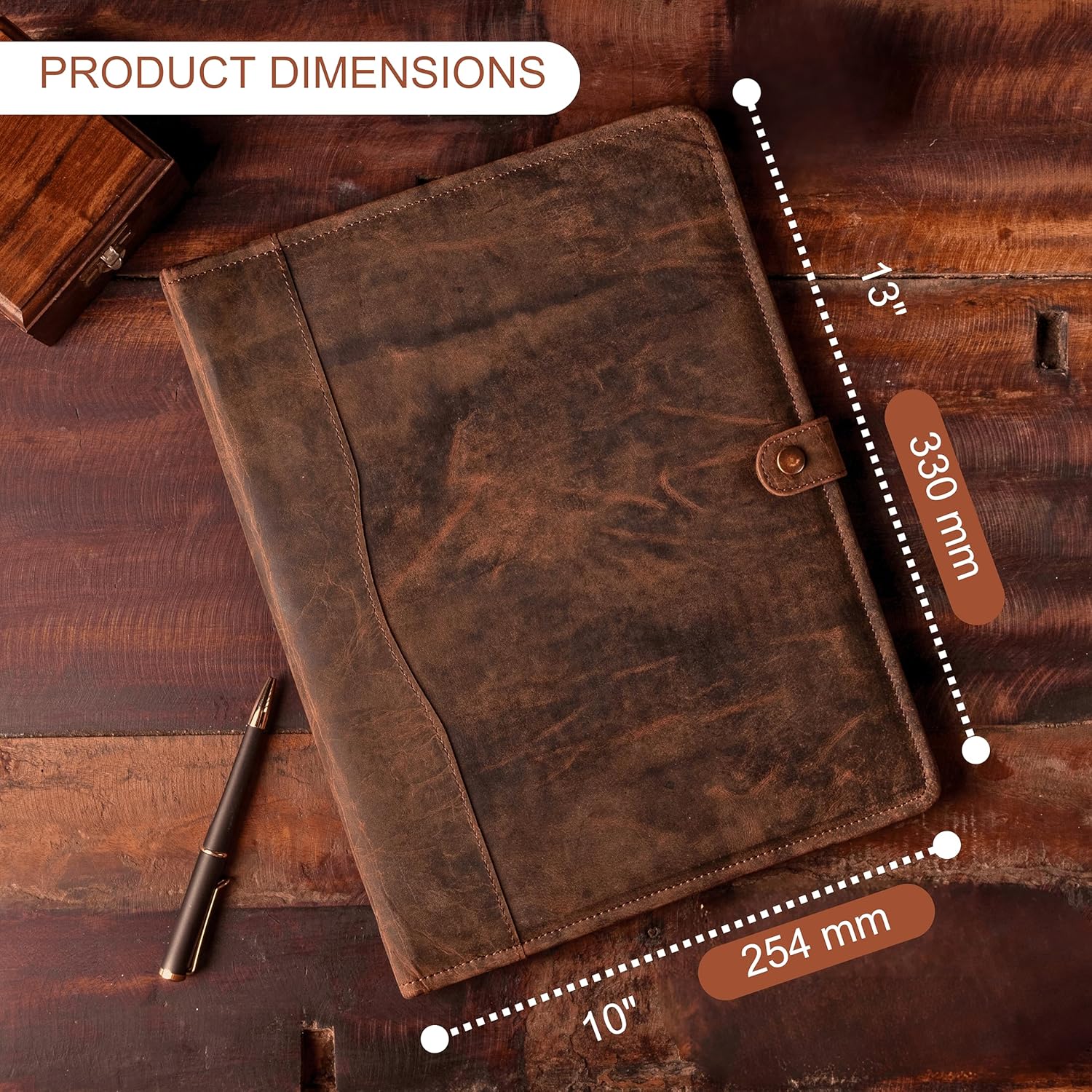 Cartera de cuero, carpeta de cuero con bolígrafo, cartera de cuero para hombres y mujeres, padfolio de cuero, carpeta de cuero, carpeta de cartera,