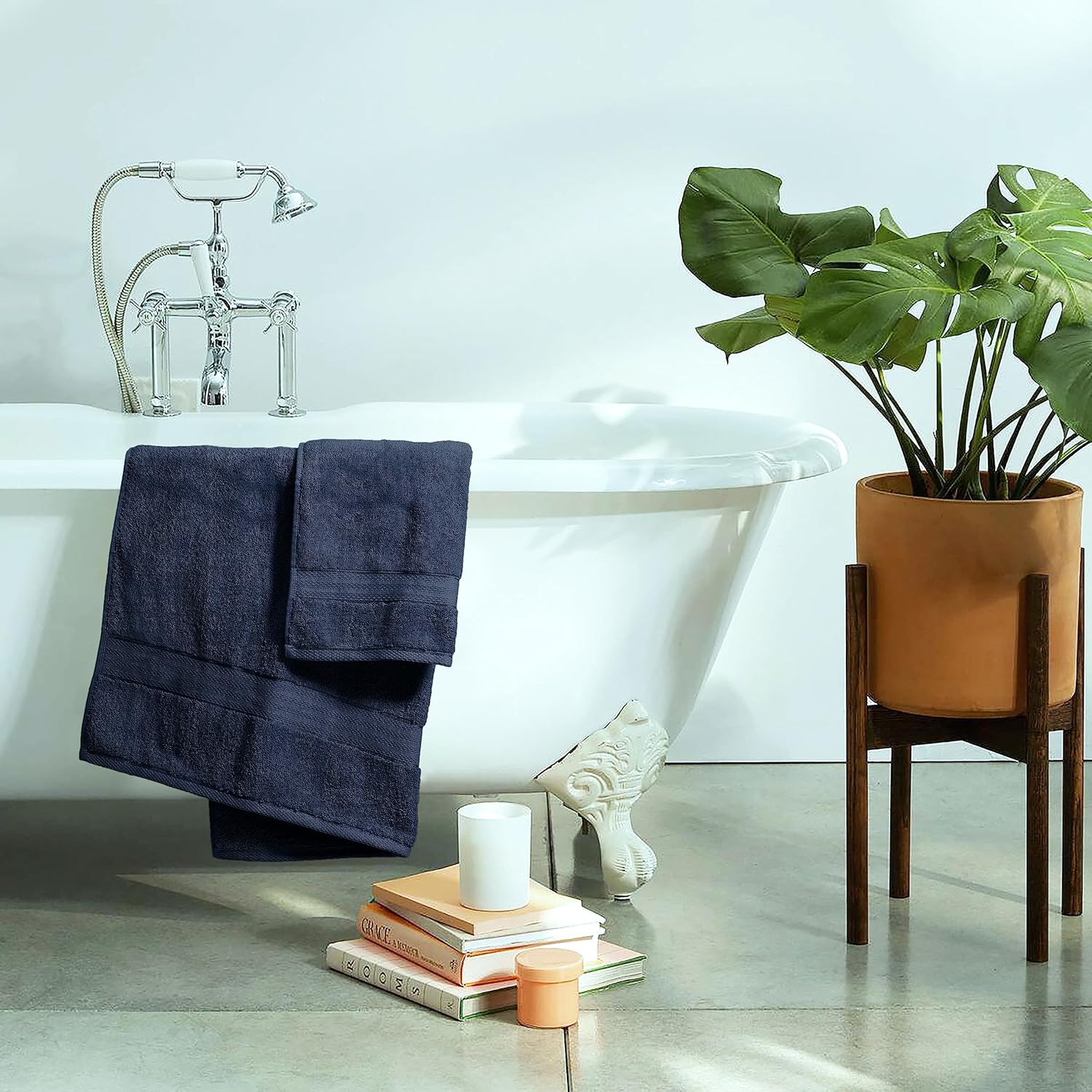 GLAMBURG Juego de toallas prémium de 8 piezas de 700 GSM, contiene 2 toallas de baño de 30 x 54 pulgadas, 2 toallas de mano de 16 x 28 pulgadas, 4