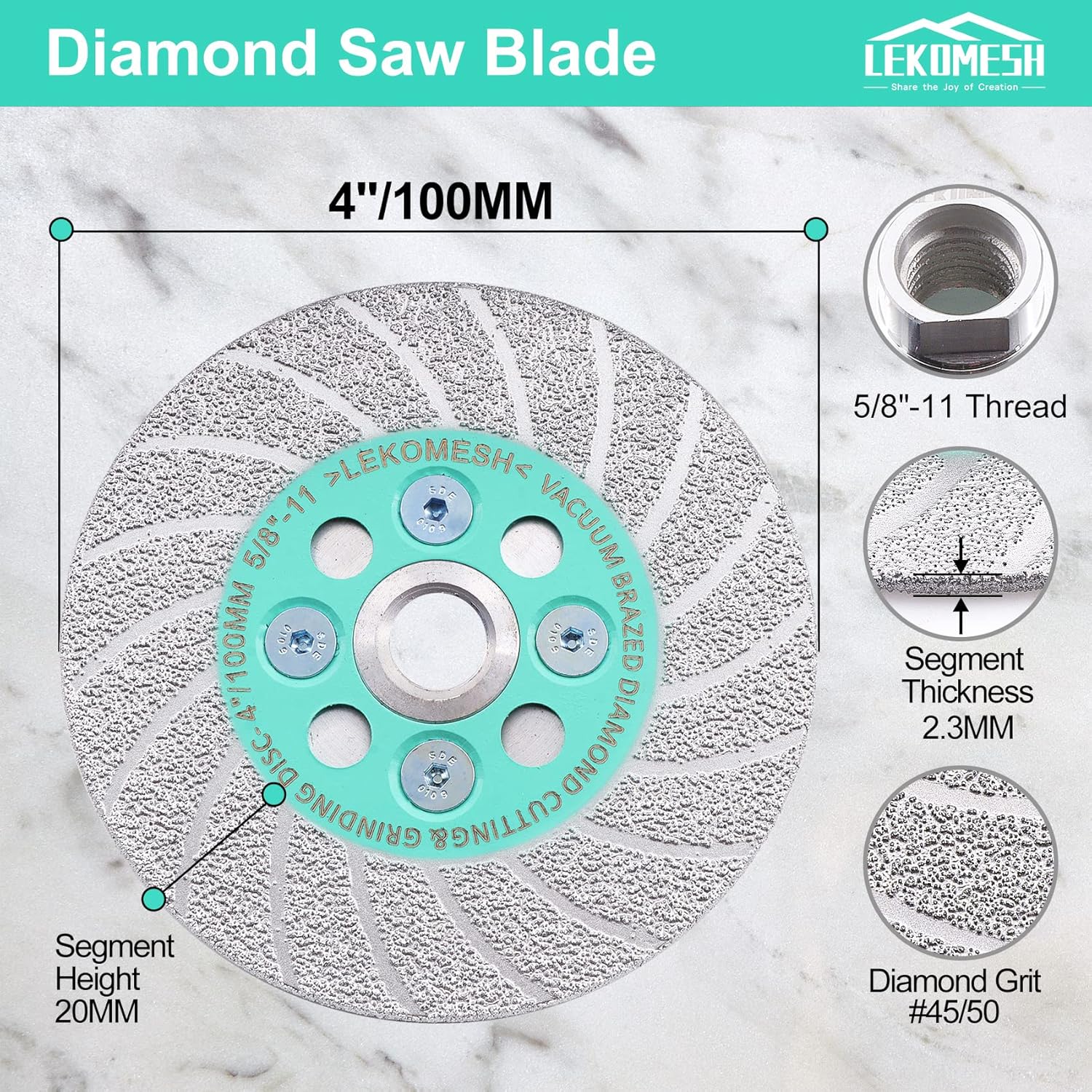Hoja de diamante de corte de pulido – Muela abrasiva de diamante de 4 “100 mm, muela abrasiva de granito para dar forma a gres porcelánico,