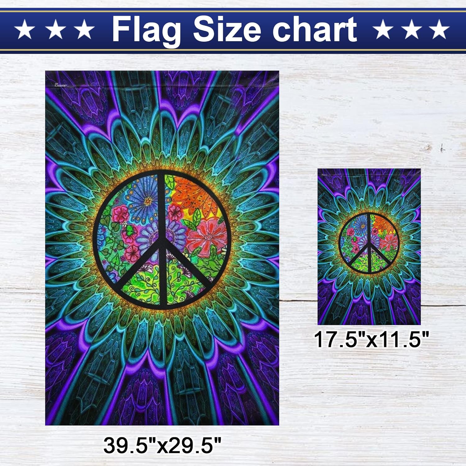Banderas-Bandera Hippie Just A Little Something To Brighten Your Day QNK163F, bandera de casa (29.5 x 39.5 pulgadas), banderas de jardín de casa de