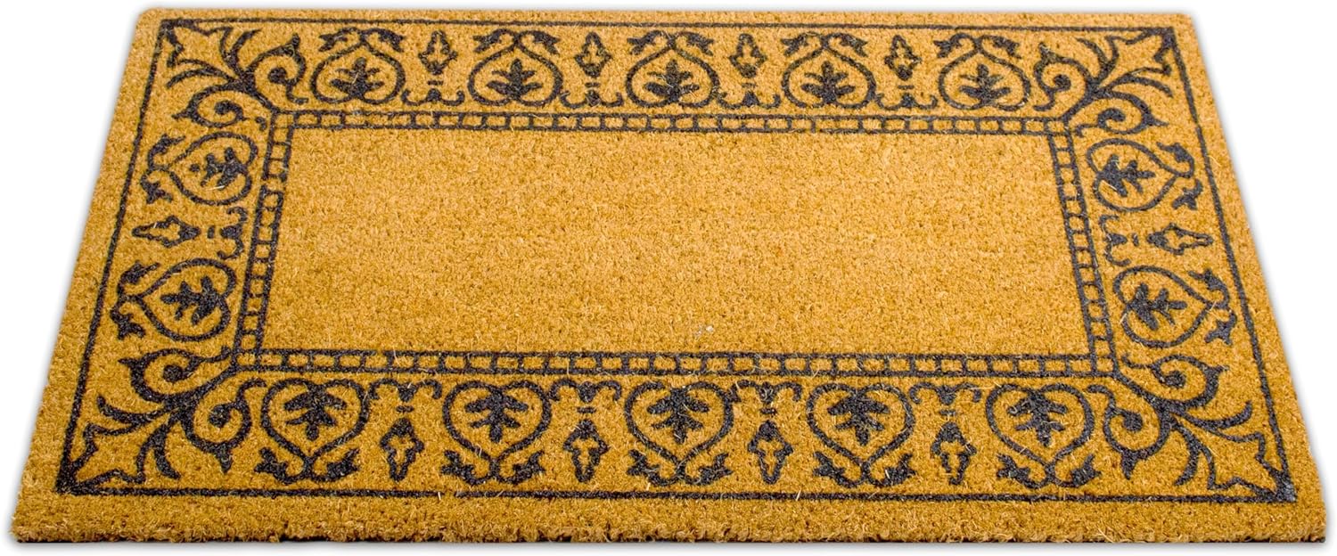 Felpudo de fibra de coco de 16.0 x 27.8 in, clásico tapete de bienvenida, diseño divertido para entradas interiores y exteriores