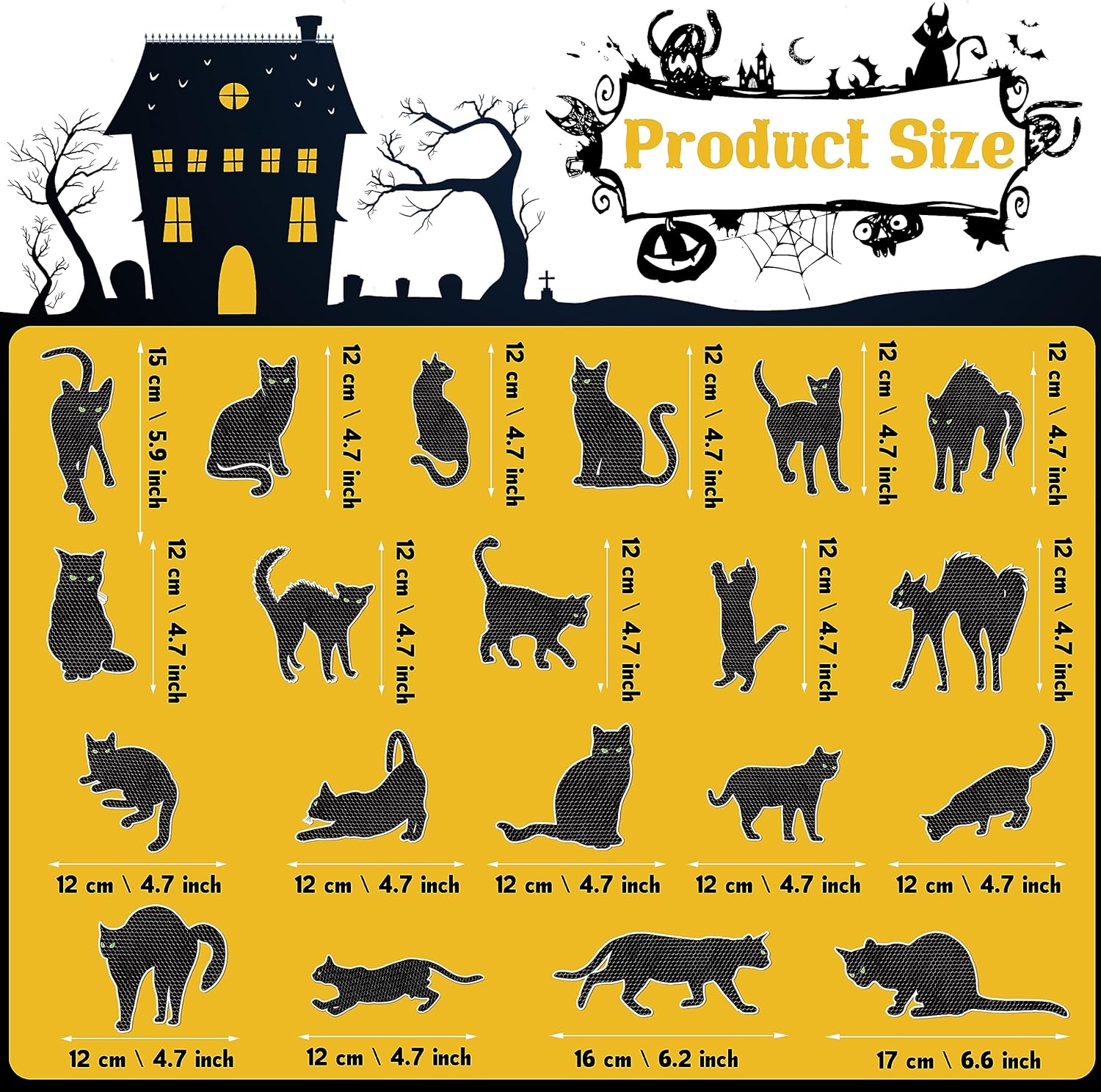 Imanes reflectantes de Halloween para automóvil, 20 unidades, calcomanías magnéticas de Halloween para automóvil, calcomanías de nevera, puerta de