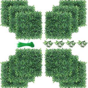 ZXMOTO 12 paneles de seto de boj artificiales de 10 x 10 pulgadas, lujosos paneles de pared de color verde sintético de boj de 100 puntadas para ZXMOTO 12 paneles de seto de boj artificiales de 10 x 10 pulgadas, lujosos paneles de pared de color verde sintético de boj de 100 puntadas para