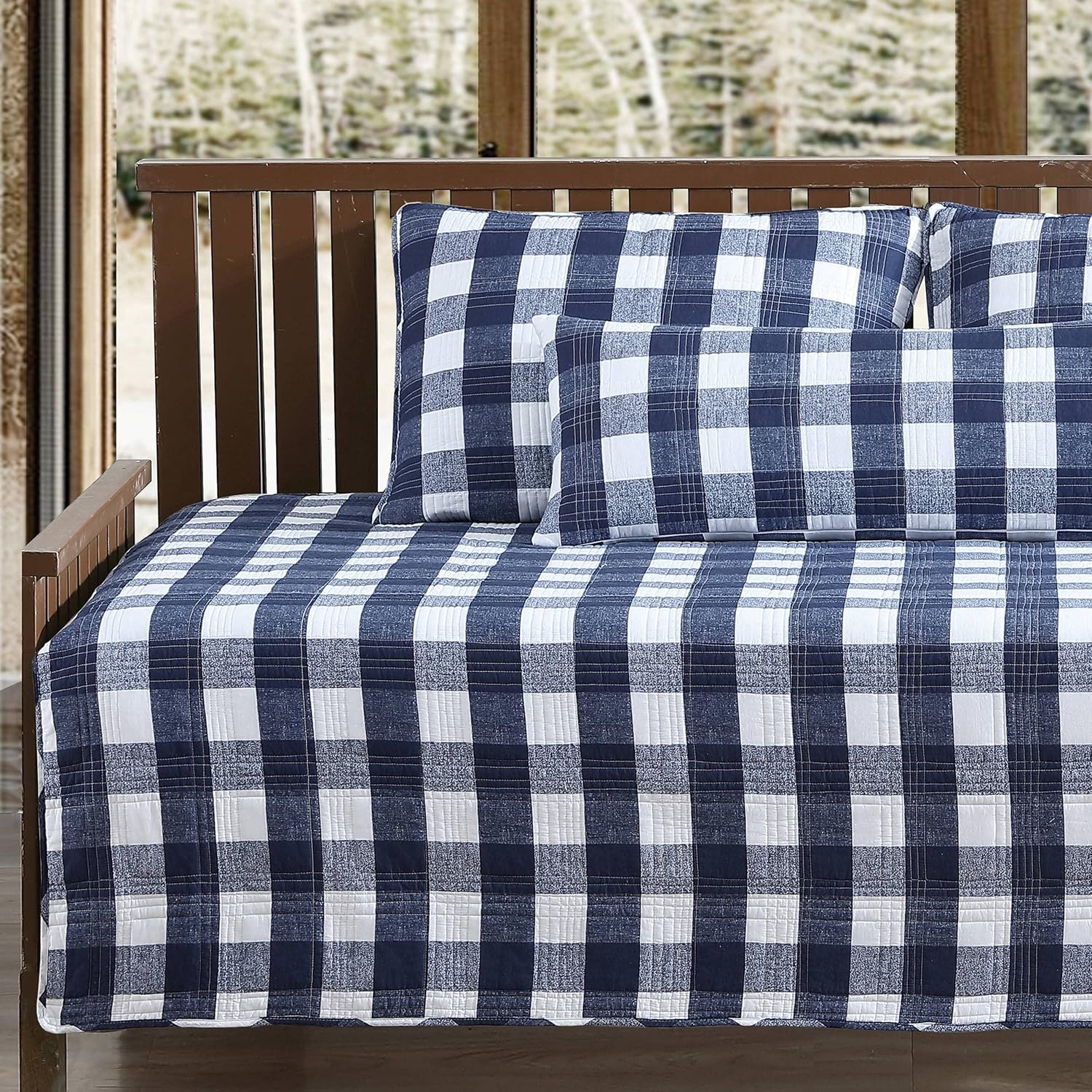Eddie Bauer – Juego de edredón para sofá cama, ropa de cama reversible de algodón con fundas de almohada y fundas de almohada a juego, decoración