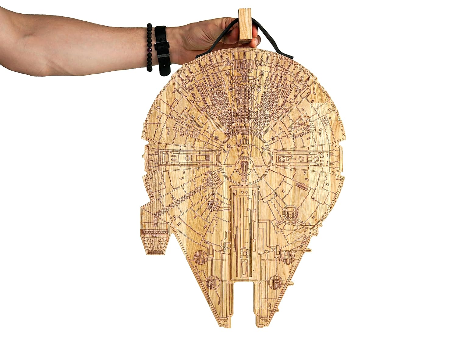 Millennium Falcon Cutting Board For Kitchen, Large Wood Chopping Board Set With Handle And Stand, Charcuterie Cheese Board With Holder, All-in-one