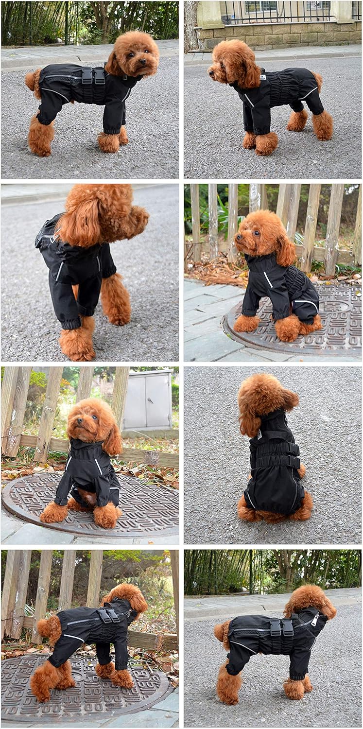 Lovelonglong – Chaqueta impermeable para perros, ligera, impermeable, reflectante, resistente al viento, a prueba de nieve, para perros pequeños,