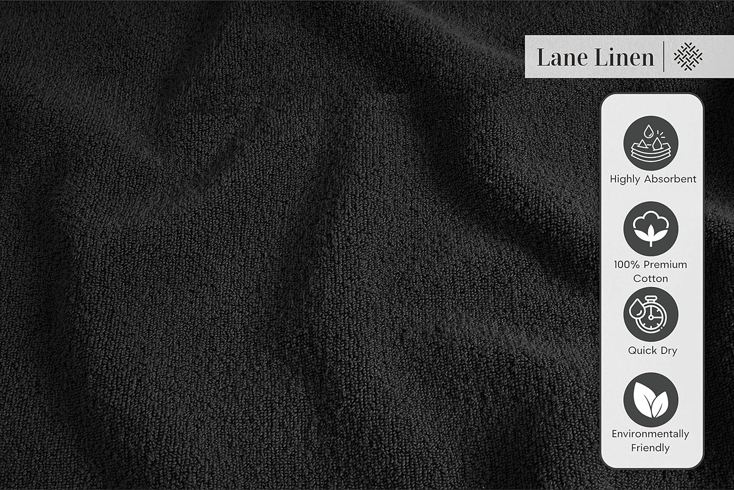 LANE LINEN Juego de 10 toallas de baño 100 % algodón, 2 toallas de baño grandes, 4 toallas de mano suaves para baño, 4 toallas de lavado para el