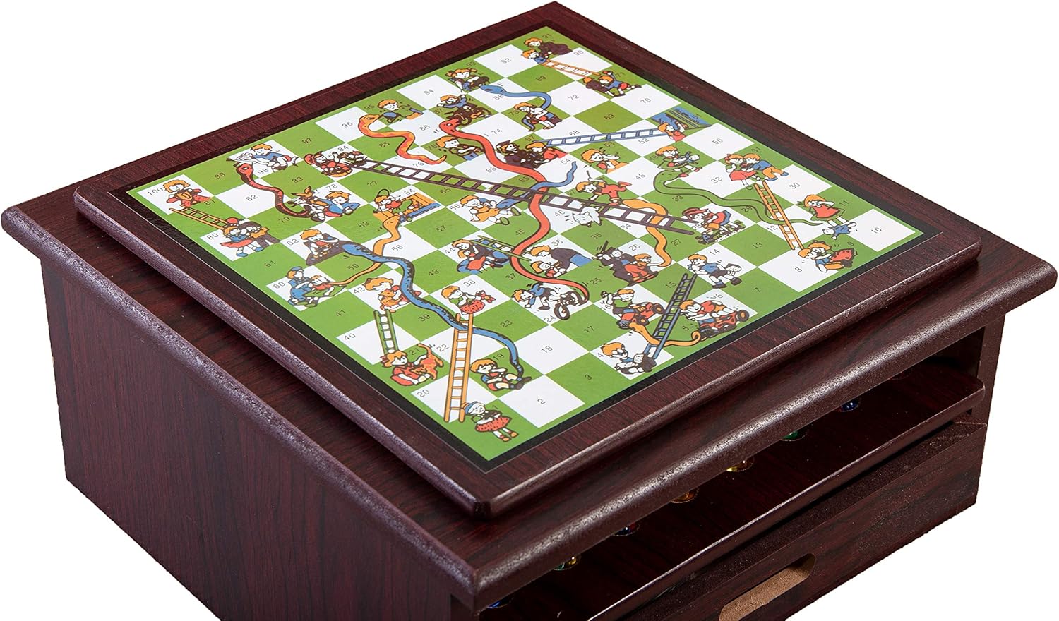 Juego de ajedrez, damas y juego 15 en 1