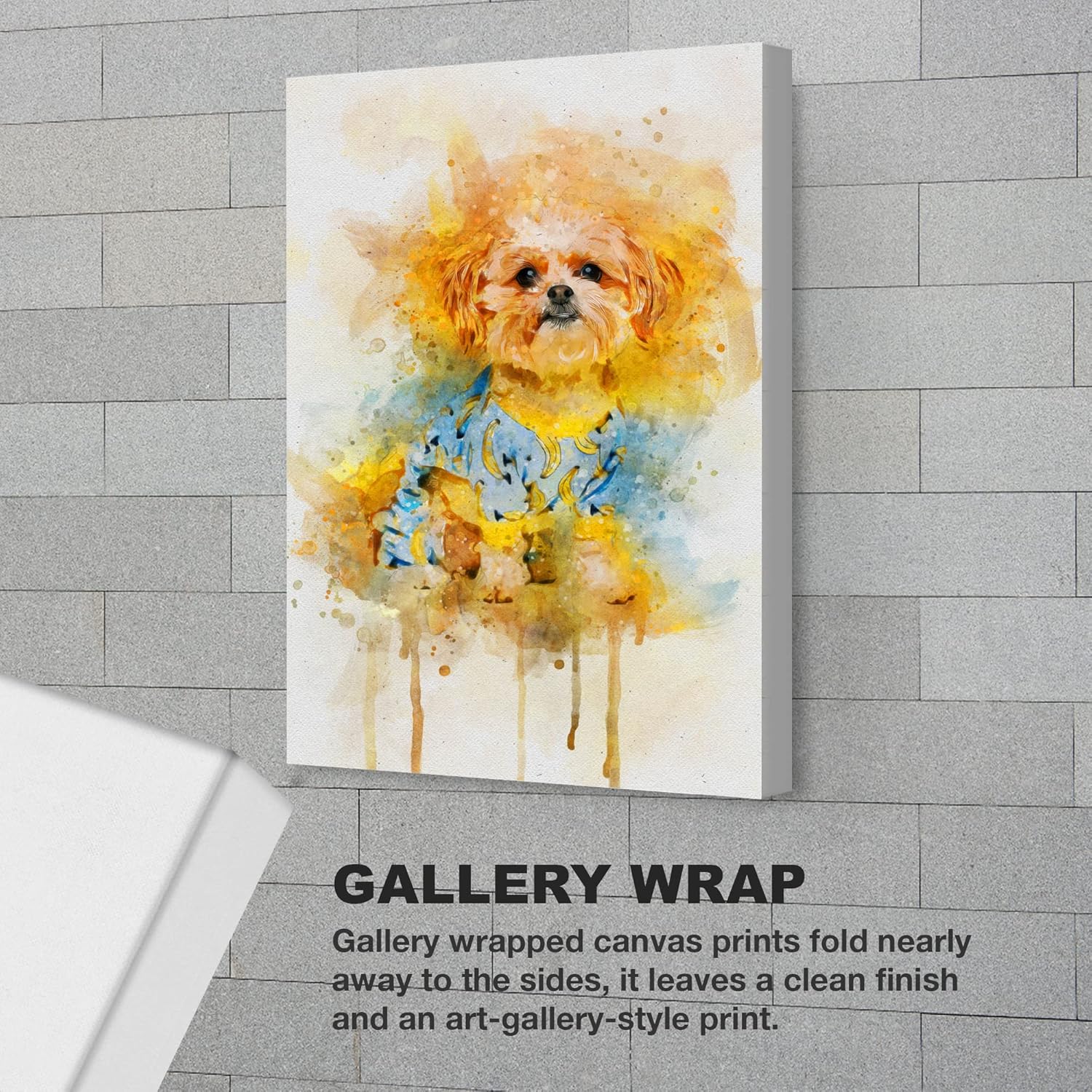 Awesometik Pintura personalizada del retrato del perro de la acuarela del perro de la impresión de la lona del perro de la mamá