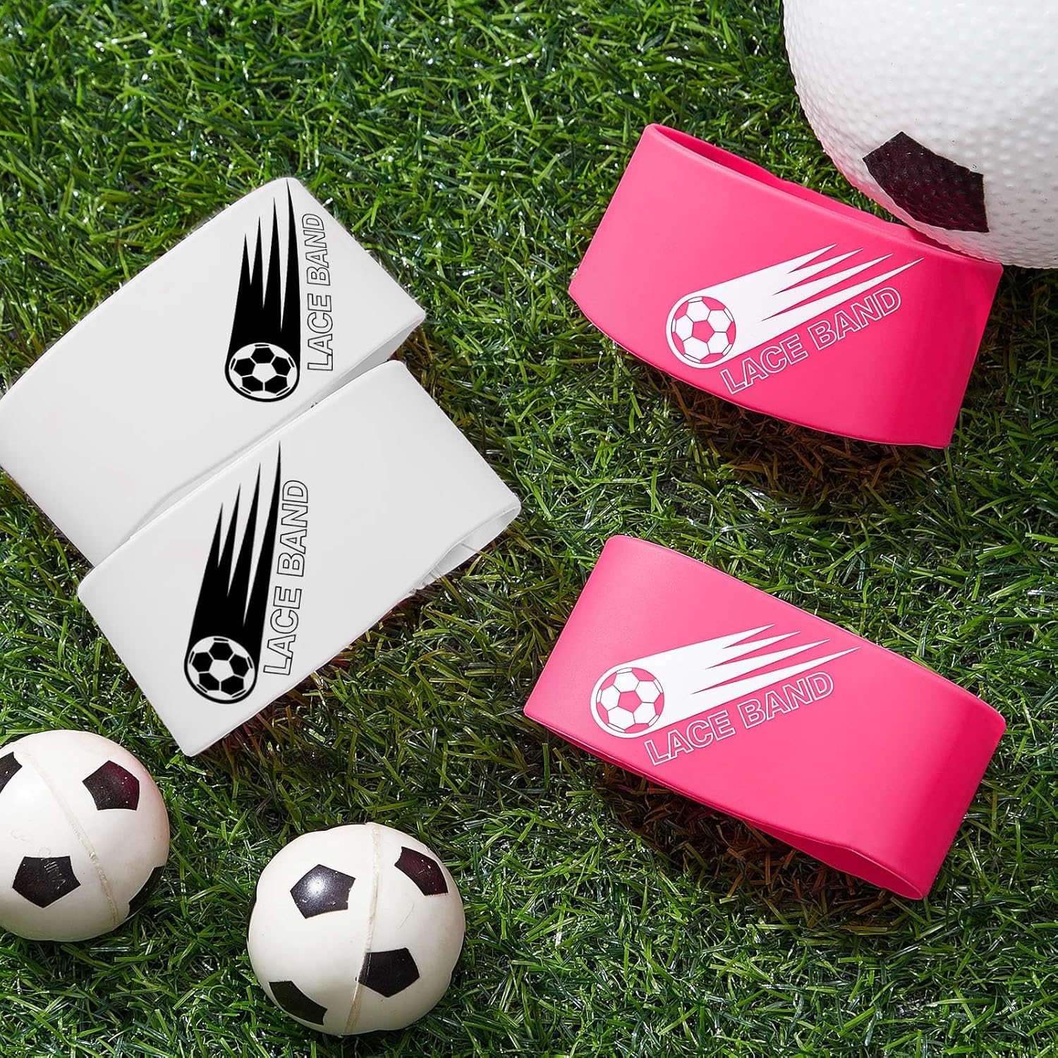 Patelai 4 piezas de taco de fútbol cubierta de encaje para zapatos de fútbol, cubierta de zapatos de fútbol, bandas de tacos de fútbol para jóvenes