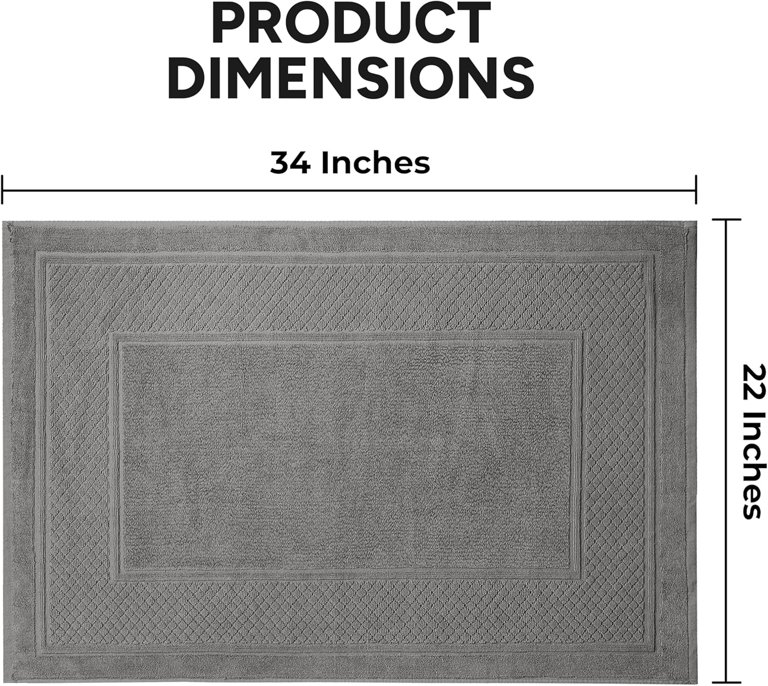 Avalon Towels Juego de 2 tapetes de baño absorbentes de 100 % algodón, de secado rápido, para baños (22 x 34 pulgadas)