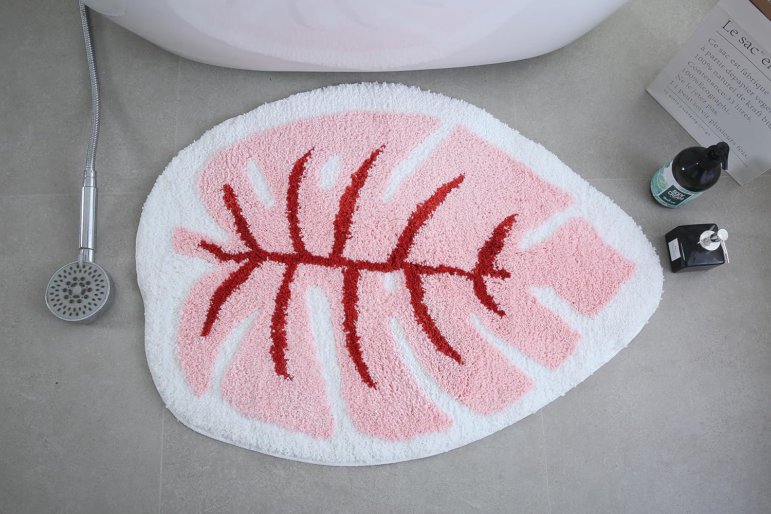Tapete de baño de felpa suave en forma de hojas, antideslizante, para decoración del hogar, alfombra de área para habitación de niños, alfombra para