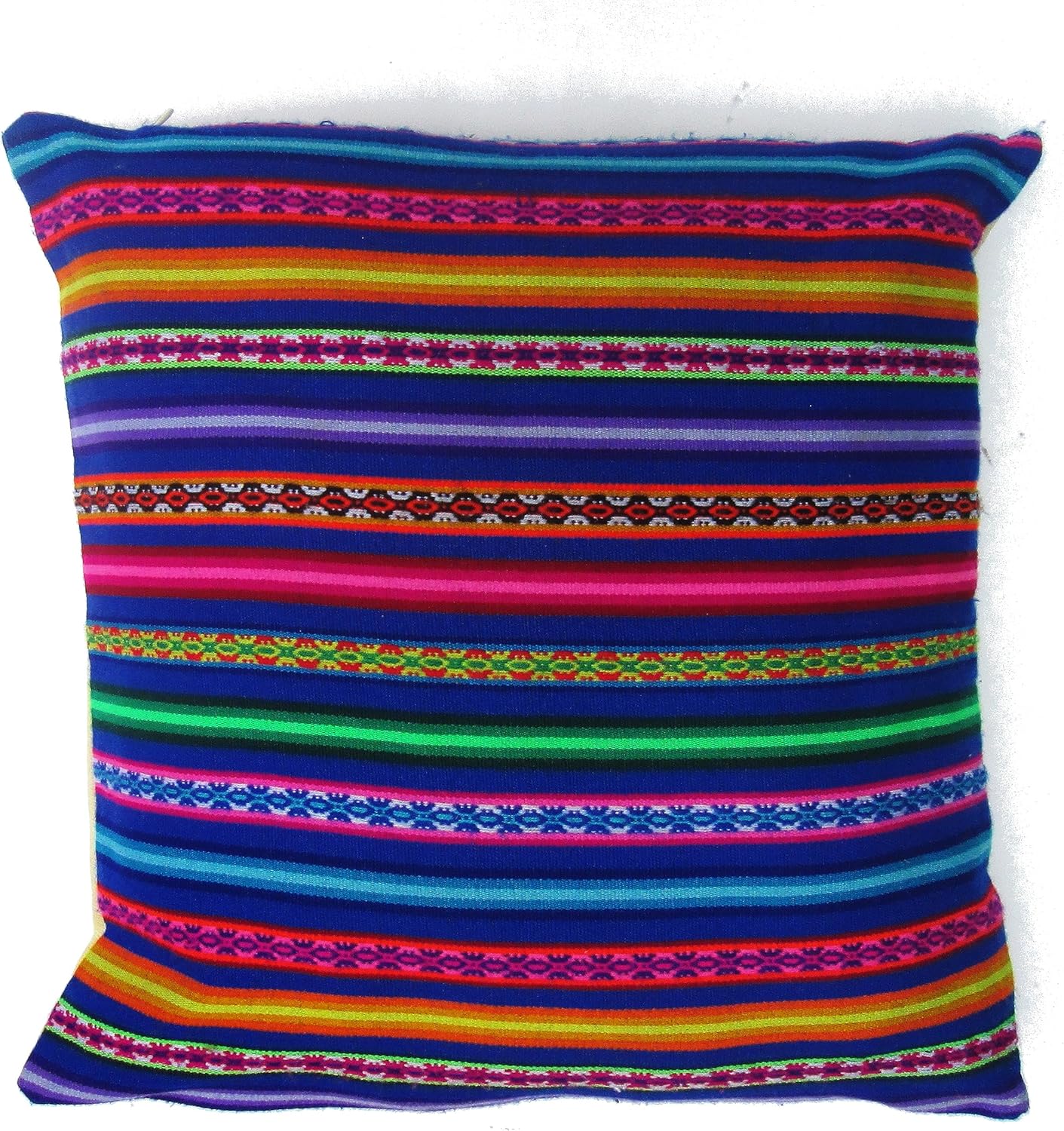 Funda de cojín decorativa de tela Inka para sofá, 18 x 18 pulgadas (azul Jauja)