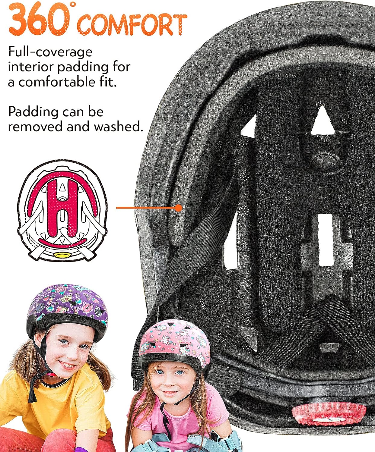 Casco de bicicleta para niños y niñas, cascos ajustables para niños, desde bebébebé hasta niños, 12345678 años con luztalla XS