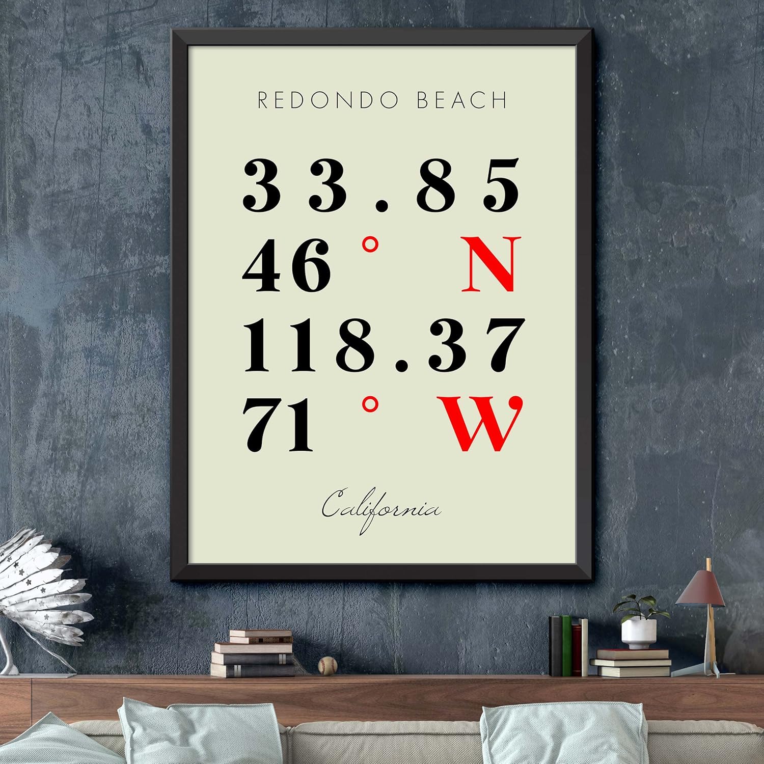 Mapa de Redondo Beach, California, Coordenadas Multilíneas de Colores (18×24)
