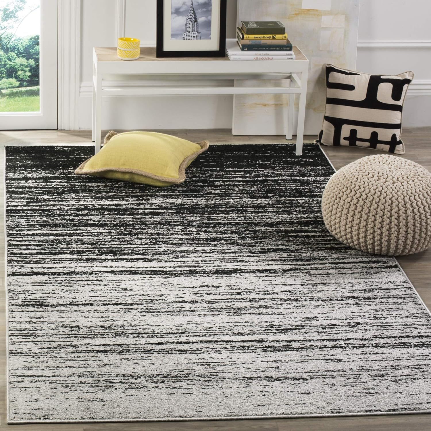 SAFAVIEH colección Adirondack, ADR113F – Alfombra en degradé decorativa para sala, habitación, no desprende pelusa, 5 pies 1 pulgada x 7 pies 6