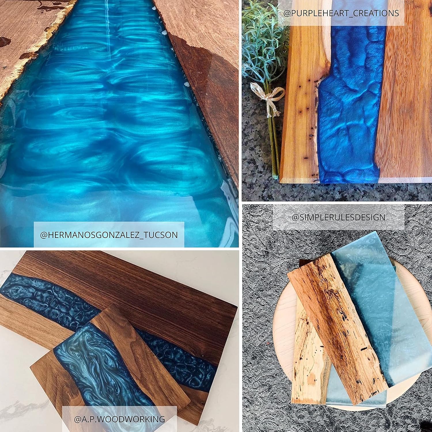 MEYSPRING Paquete de polvo de mica azul, incluye 3 tonos de azul, azul pacífico, azul tropical y azul turquesa, tintes y pigmentos de resina, polvo