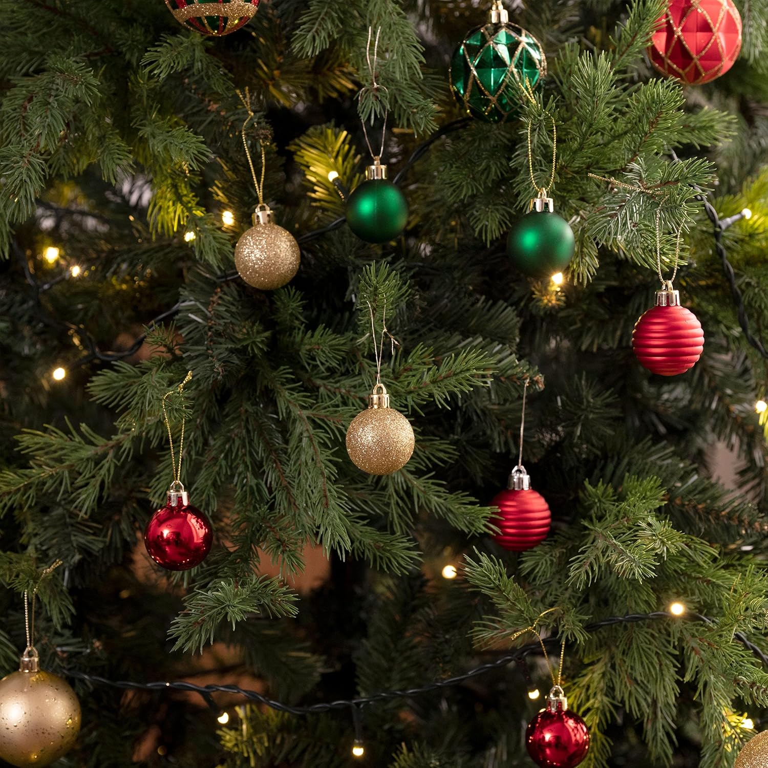 Valery Madelyn – Esfera navideña (24 piezas, 40 mm, esferas de Navidad inastillables, para decoración de árbol de Navidad