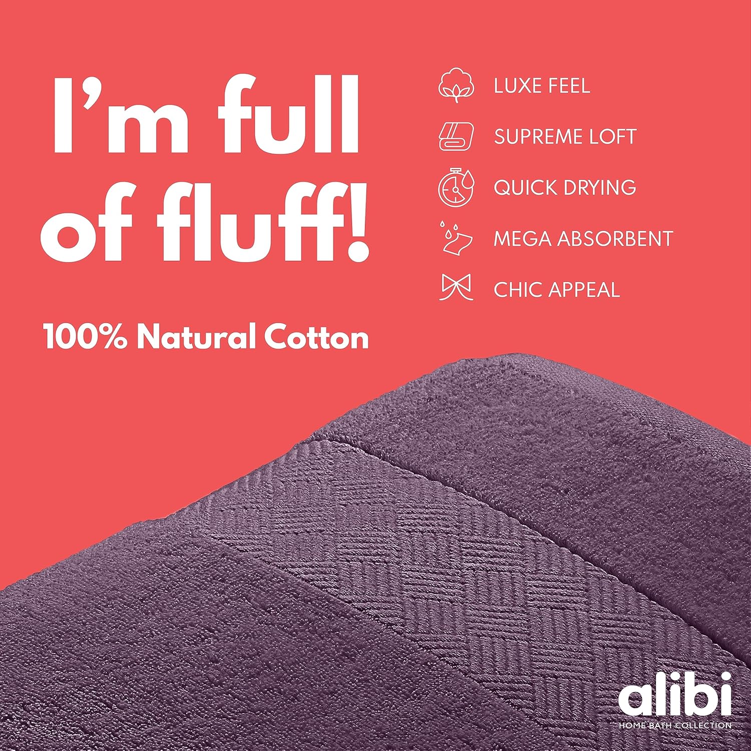 ALIBI Juego de toallas de baño, paquete de 2 toallas de cuerpo de algodón de lujo de 30 x 56 pulgadas suaves y absorbentes (30 x 56 pulgadas, 2